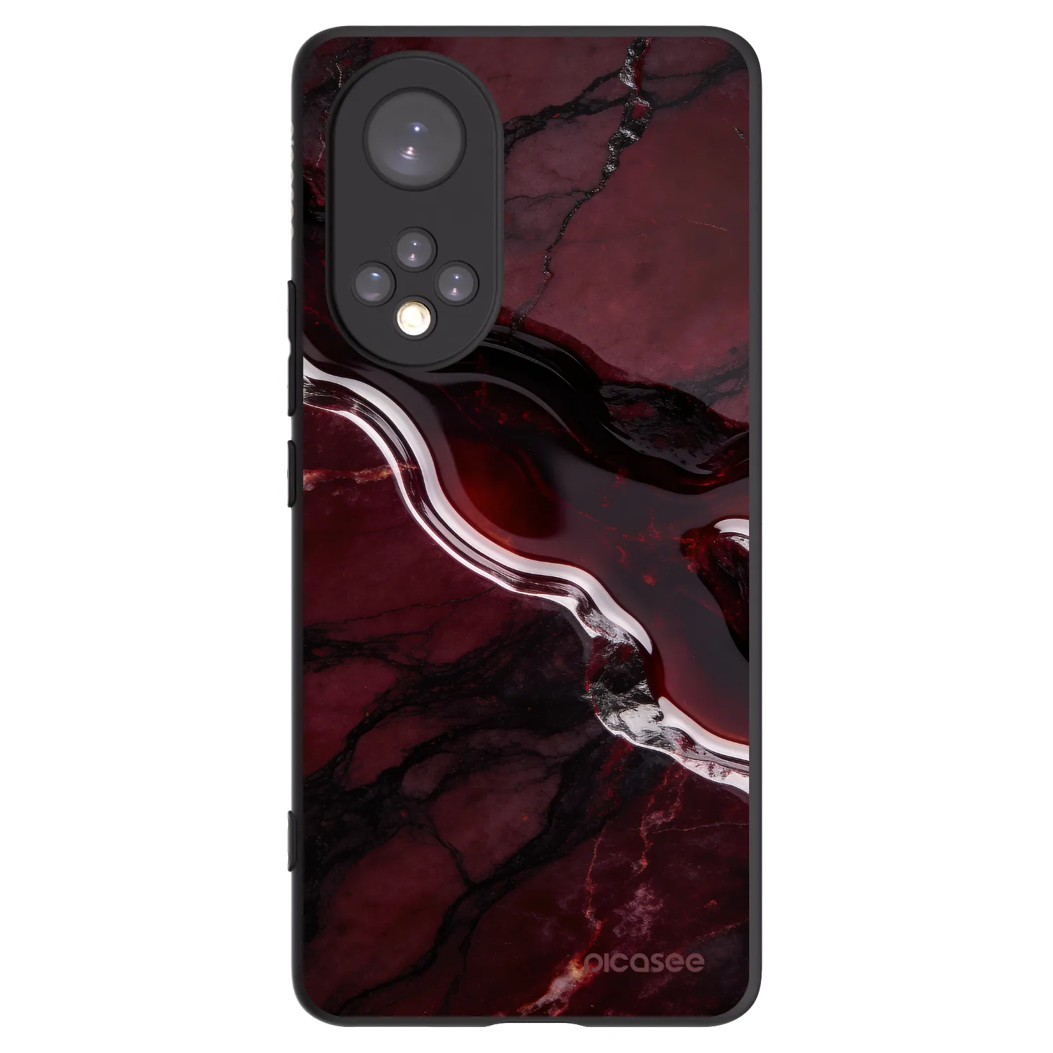 Picasee silikonowe czarne etui na Huawei Nova 9 - Cherry stone