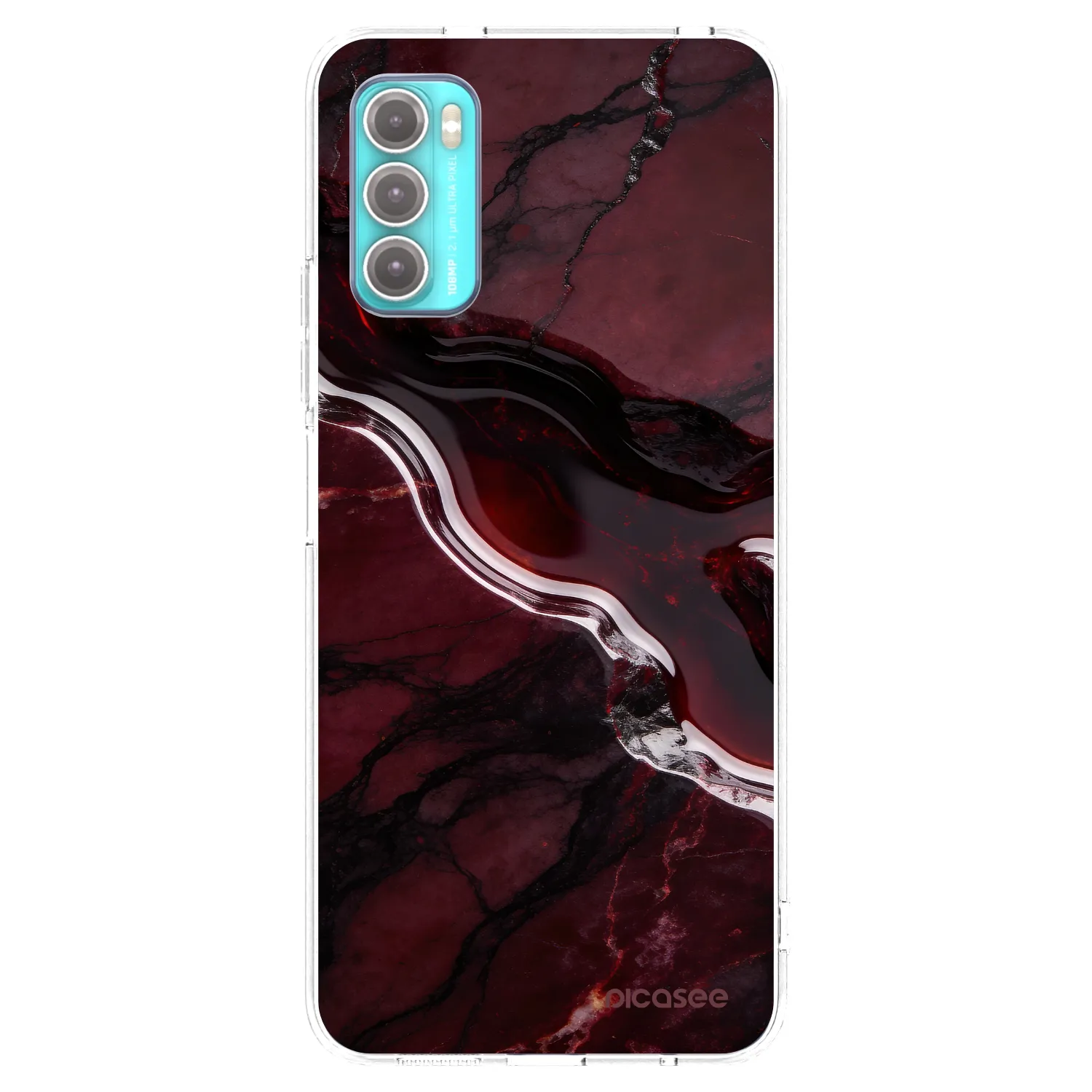 Picasee silikonowe przeźroczyste etui na Motorola Moto G60 - Cherry stone