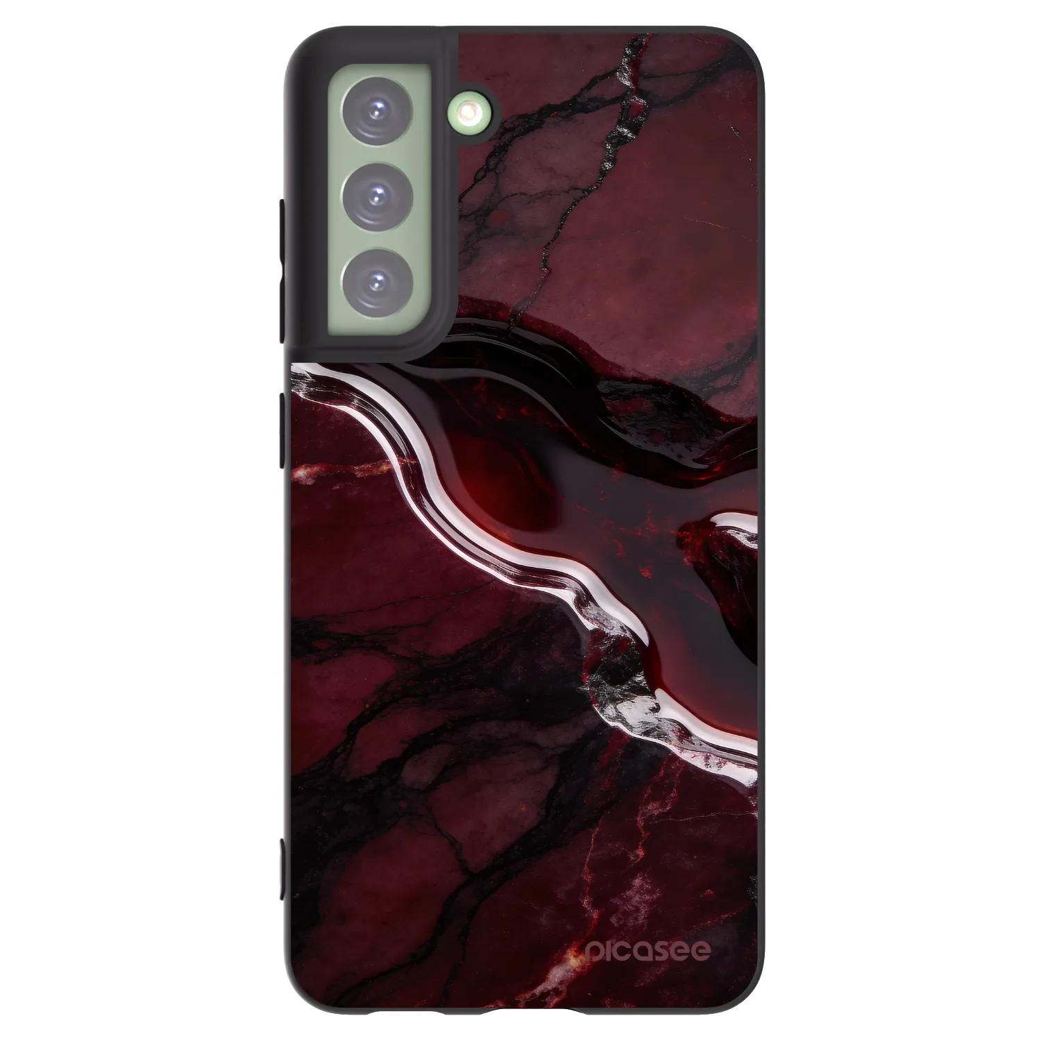 Picasee silikonowe czarne etui na Samsung Galaxy S21 FE 5G - Cherry stone