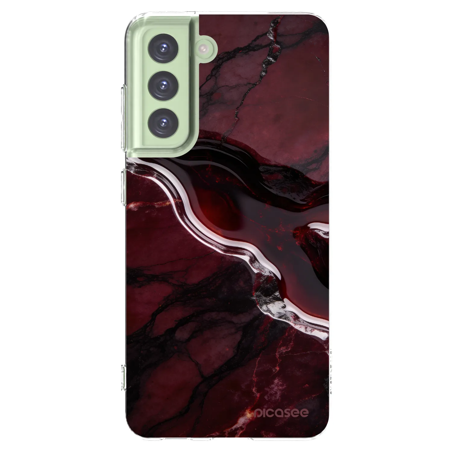Picasee silikonowe przeźroczyste etui na Samsung Galaxy S21 FE 5G - Cherry stone