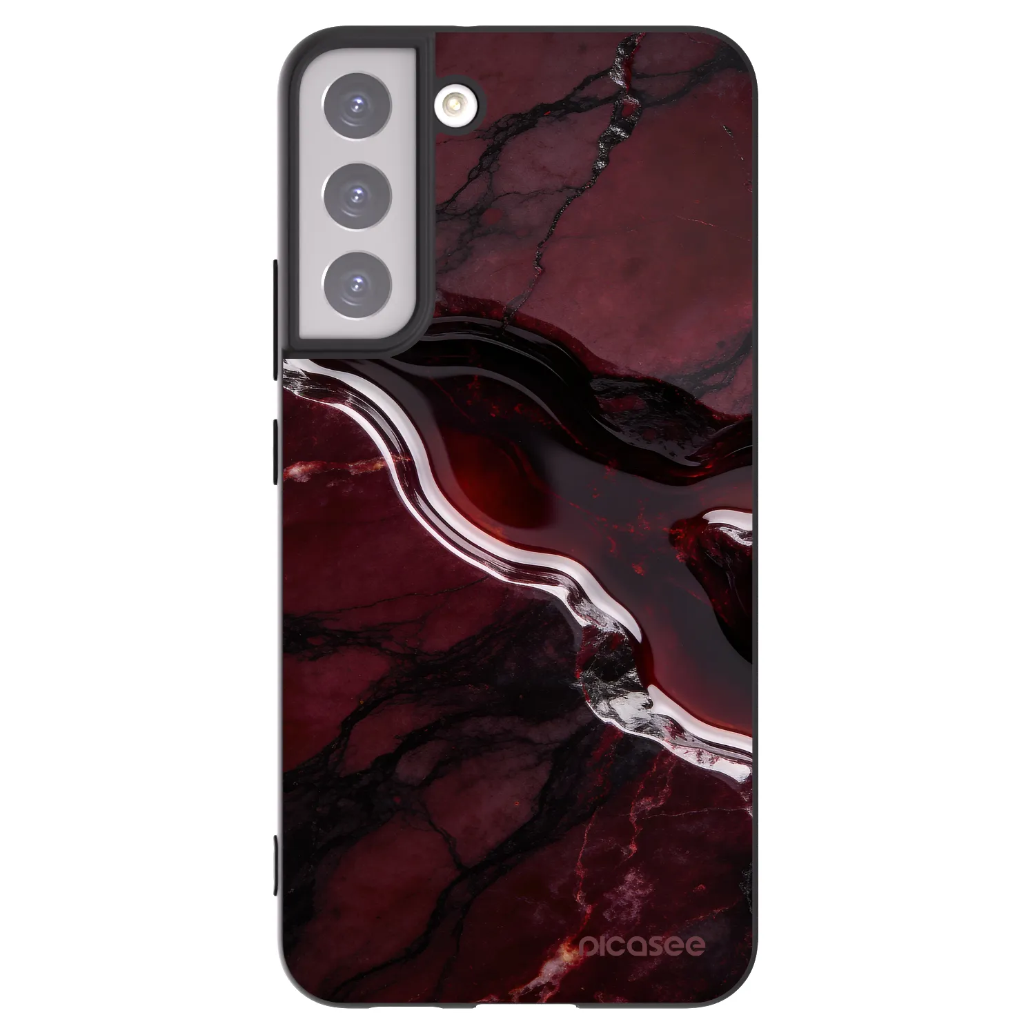 Picasee silikonowe czarne etui na Samsung Galaxy S22+ 5G - Cherry stone