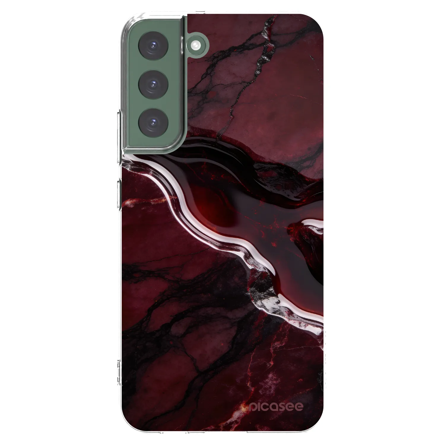 Picasee silikonowe przeźroczyste etui na Samsung Galaxy S22+ 5G - Cherry stone