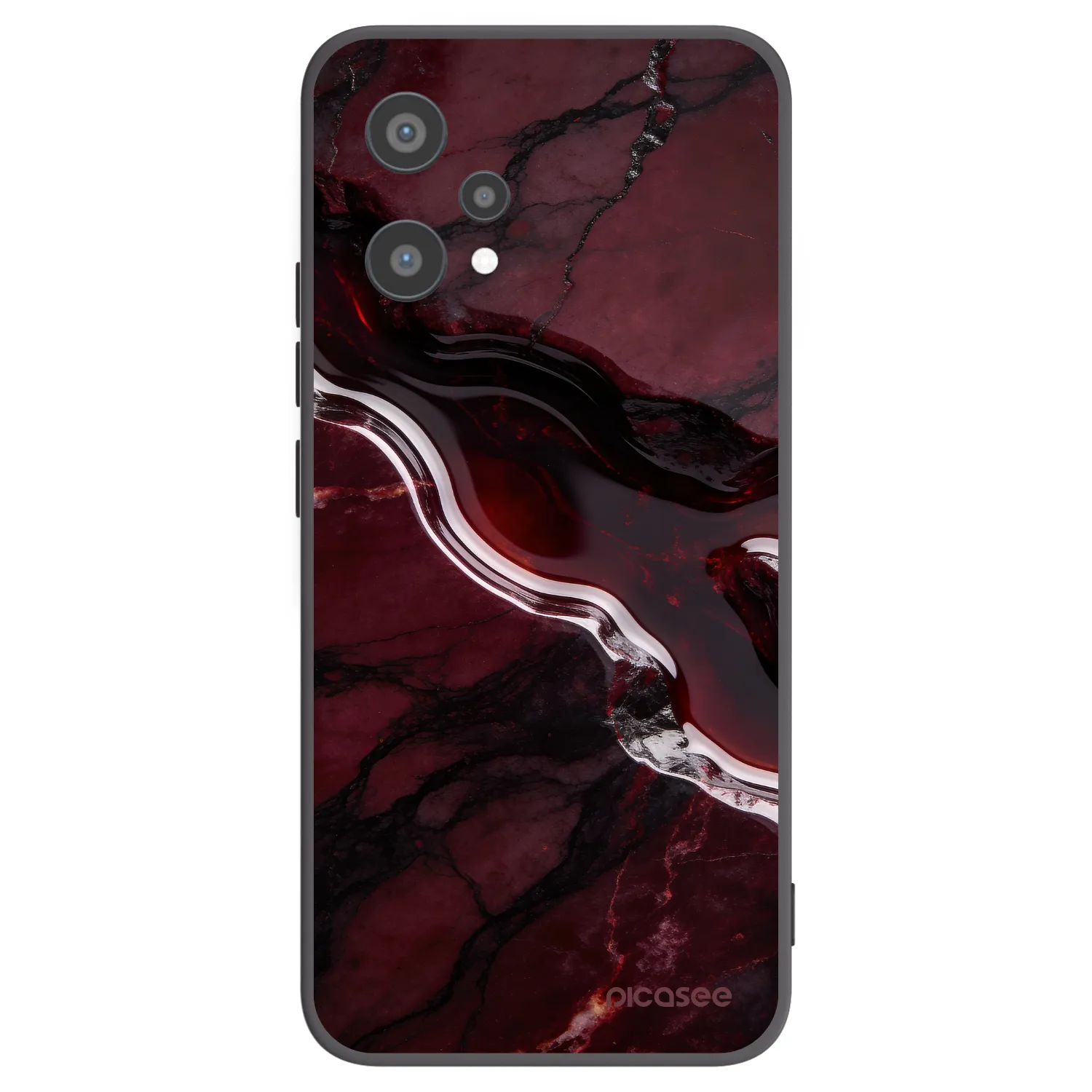 Picasee silikonowe czarne etui na Realme 9 Pro 5G - Cherry stone