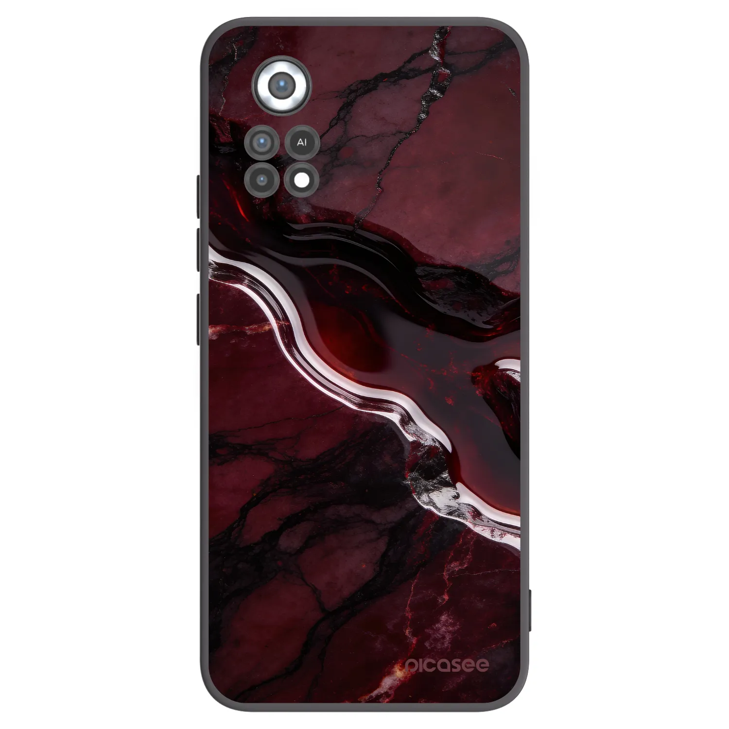 Picasee silikonowe czarne etui na Xiaomi Poco X4 Pro 5G - Cherry stone