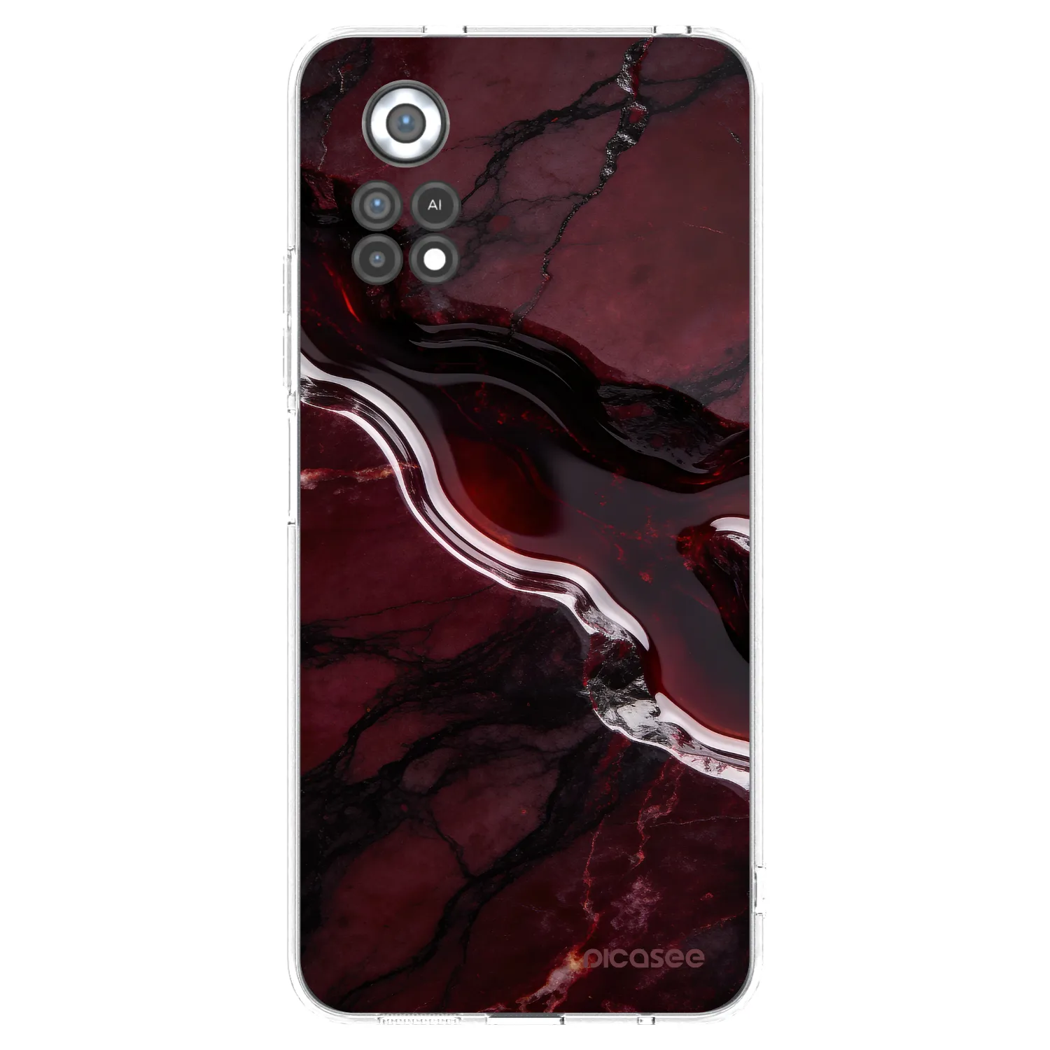 Picasee silikonowe przeźroczyste etui na Xiaomi Poco X4 Pro 5G - Cherry stone