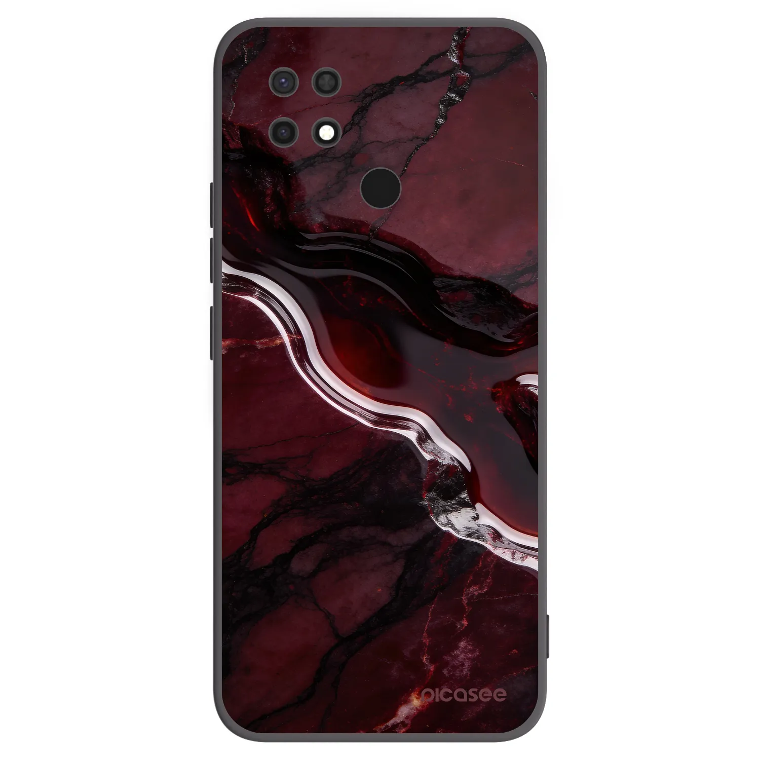 Picasee silikonowe czarne etui na Xiaomi Redmi 10C - Cherry stone