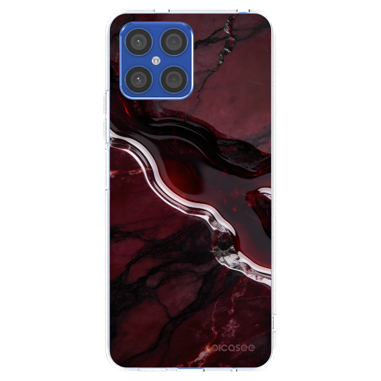 Picasee silikonowe przeźroczyste etui na Honor X8 4G - Cherry stone