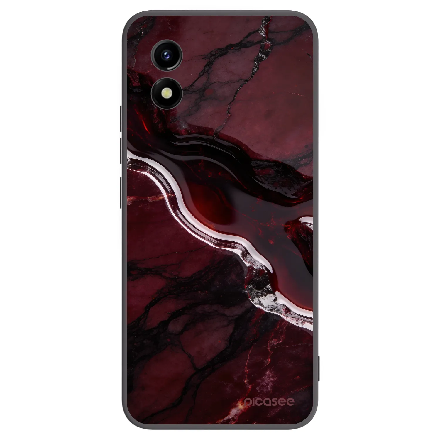 Picasee silikonowe czarne etui na Vivo Y01 - Cherry stone