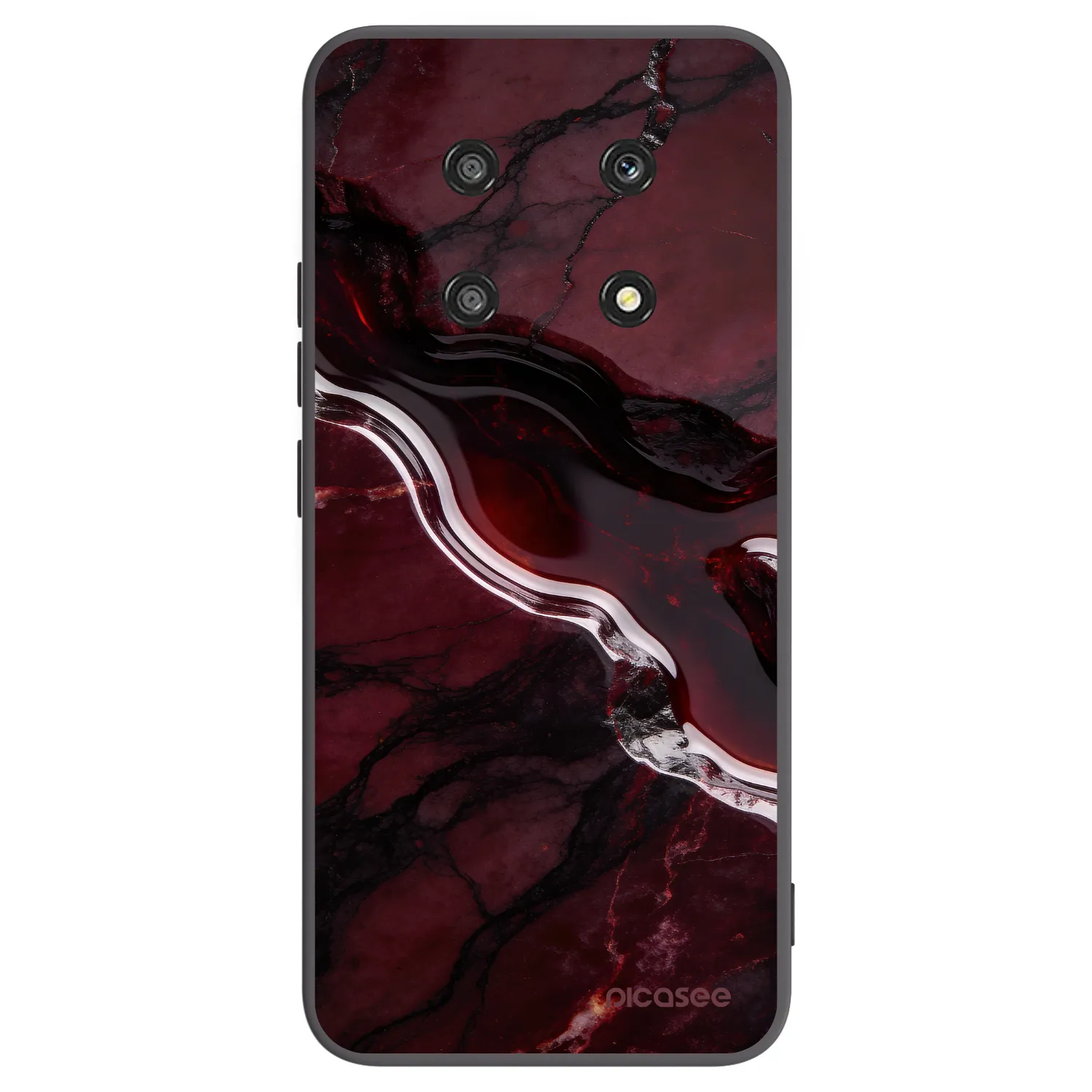 Picasee silikonowe czarne etui na Honor Magic4 Lite 5G - Cherry stone
