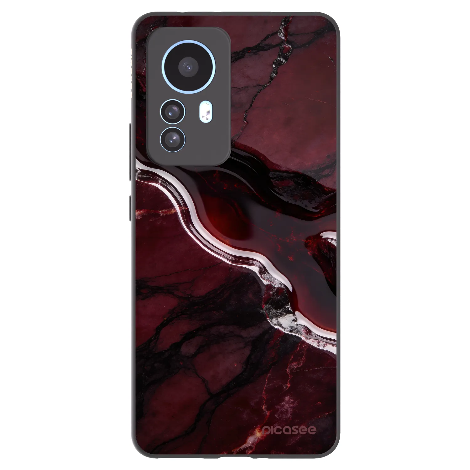 Picasee silikonowe czarne etui na Xiaomi 12T Pro - Cherry stone