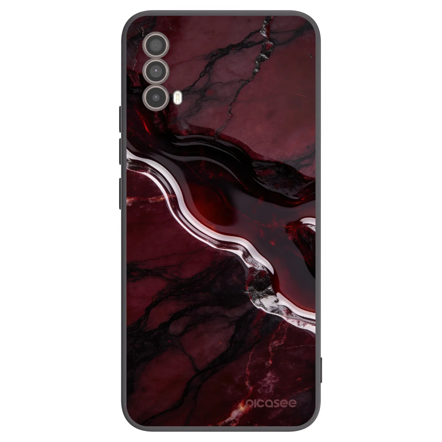 Picasee silikonowe czarne etui na Motorola Moto E40 - Cherry stone