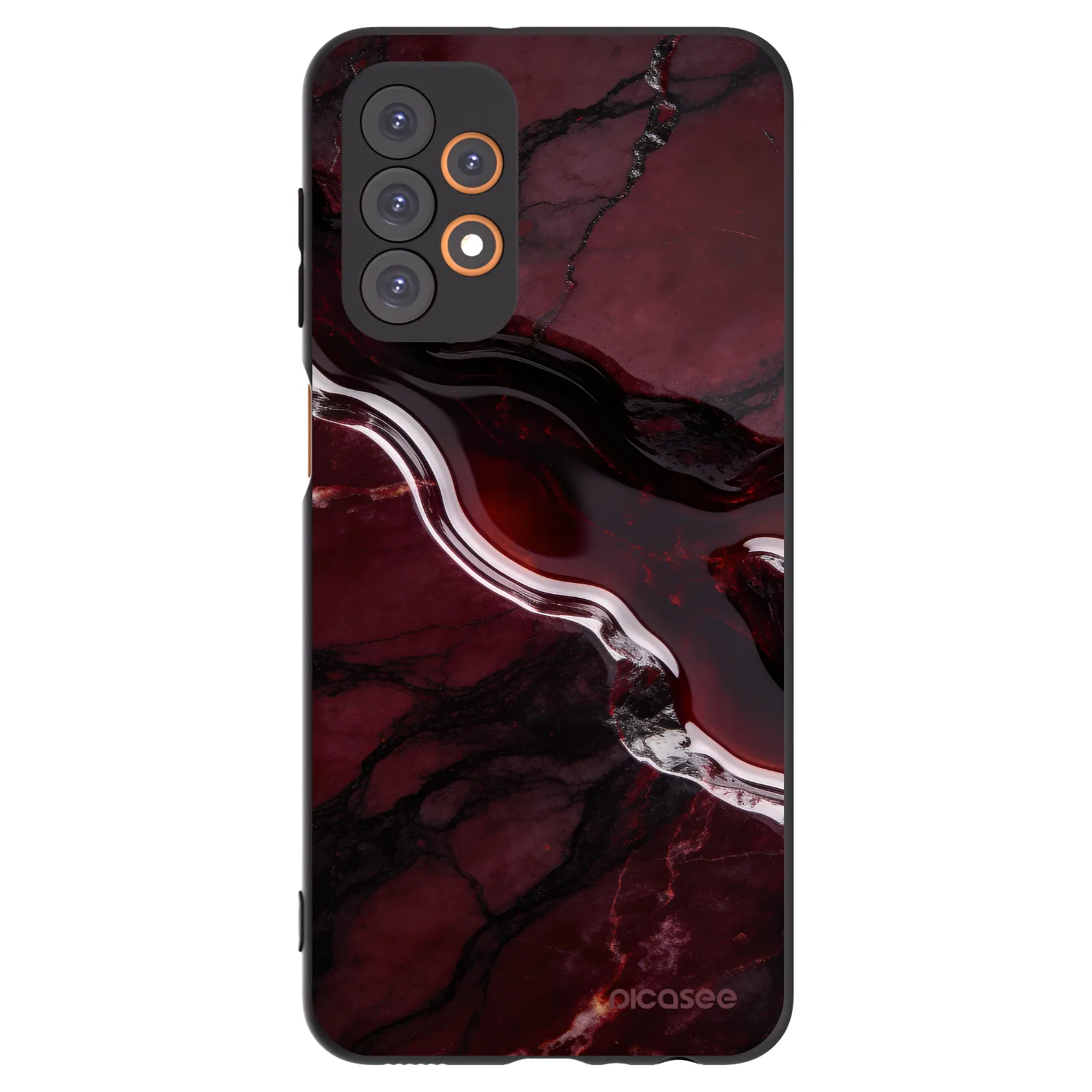Picasee silikonowe czarne etui na Samsung Galaxy A23 A235F 4G - Cherry stone