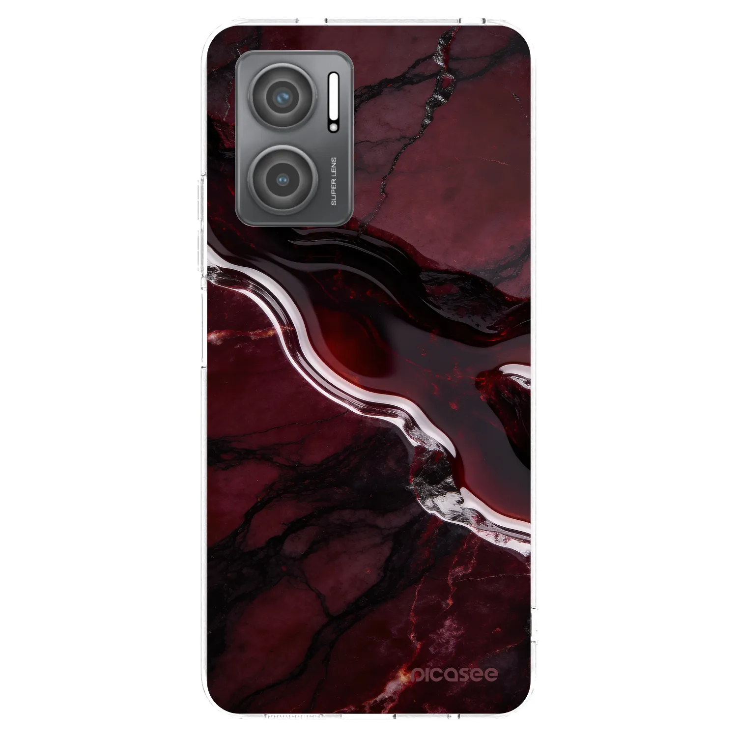 Picasee silikonowe przeźroczyste etui na Xiaomi Redmi 10 5G - Cherry stone