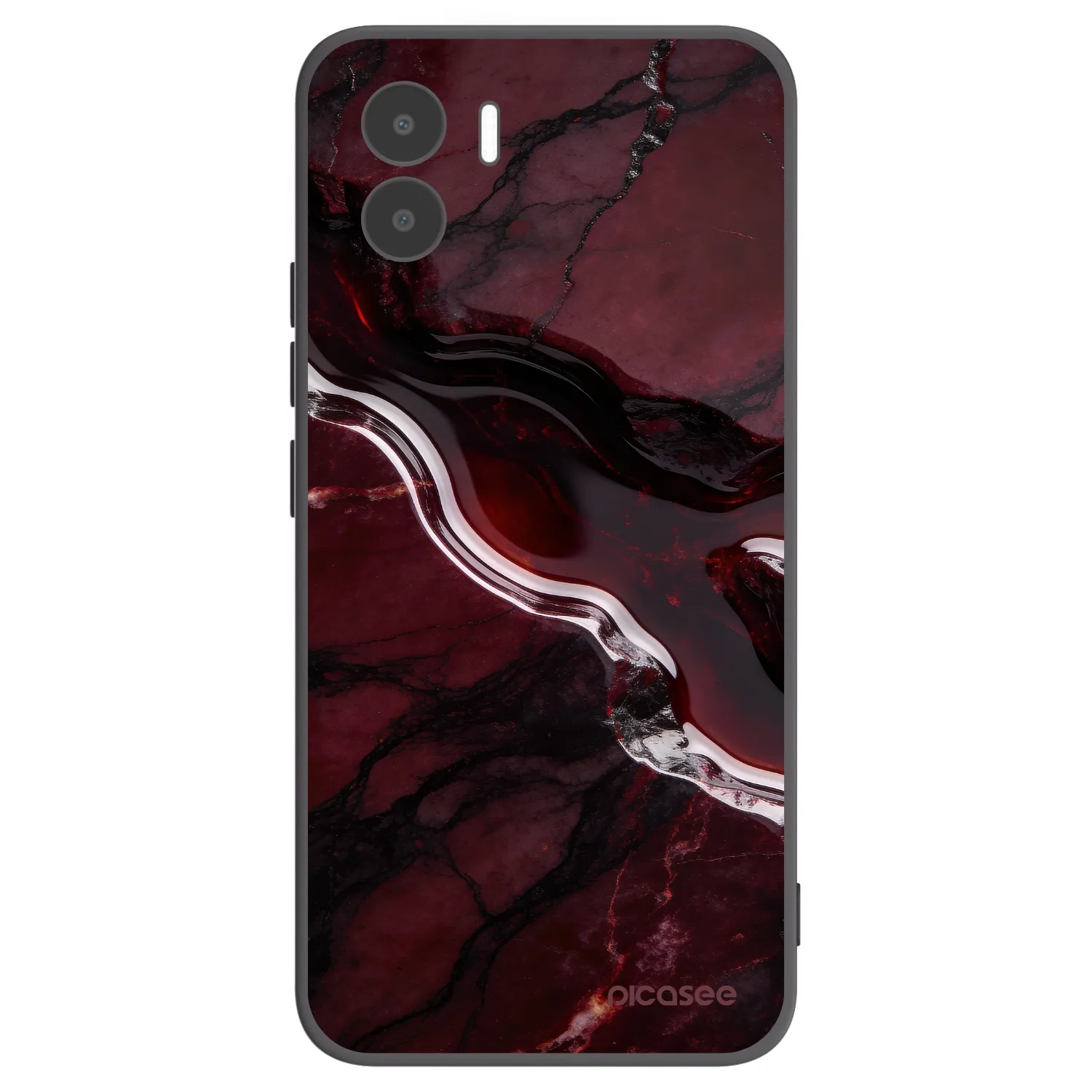 Picasee silikonowe czarne etui na Xiaomi Redmi A1 - Cherry stone