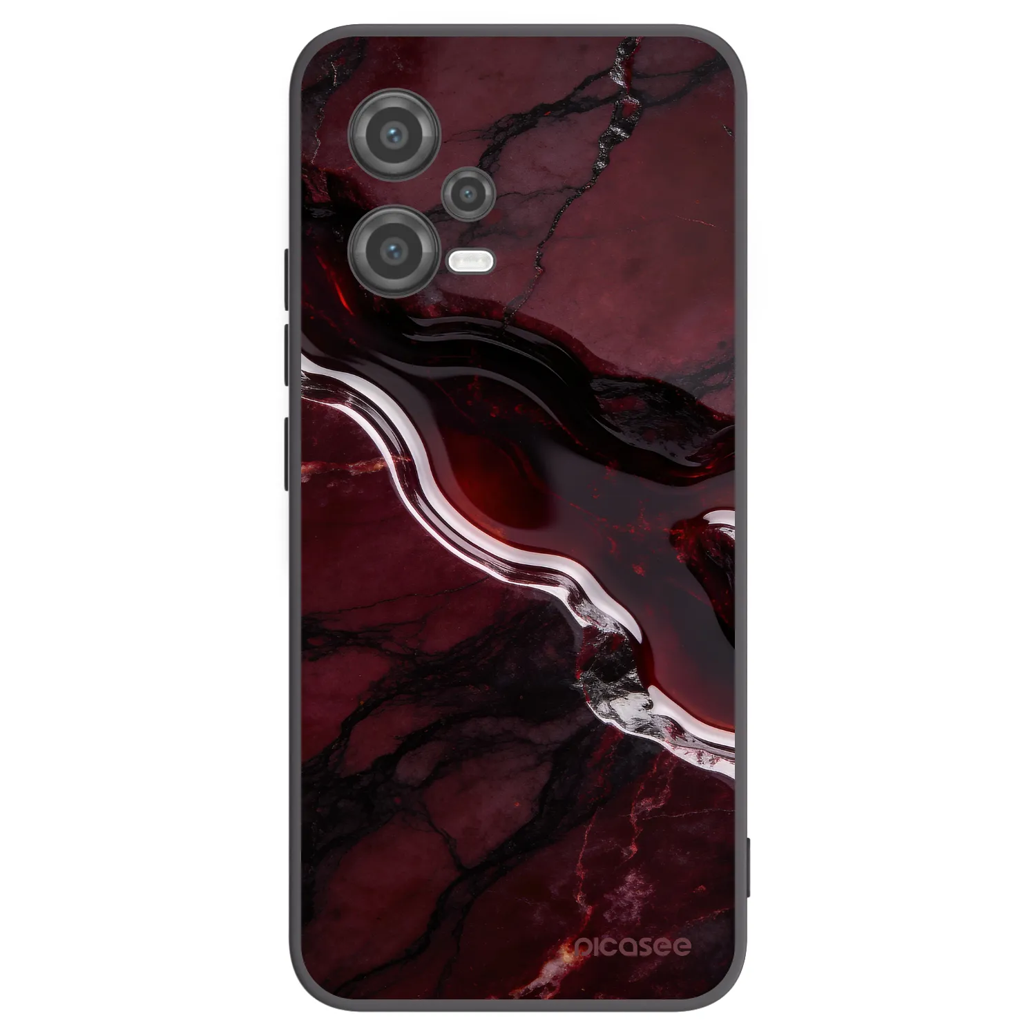 Picasee silikonowe czarne etui na Xiaomi Poco X5 - Cherry stone
