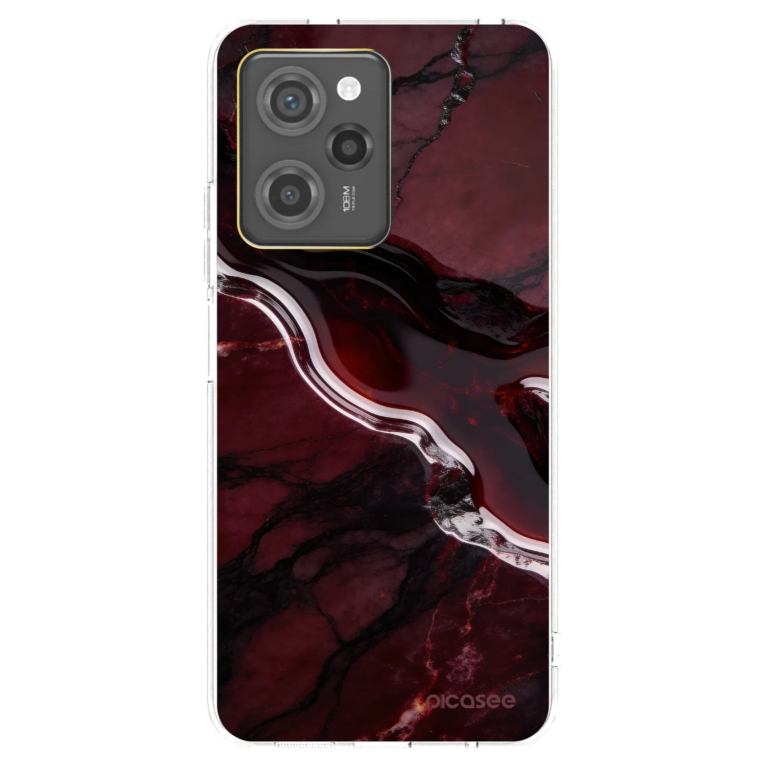Picasee silikonowe czarne etui na Xiaomi Poco X5 Pro - Cherry stone