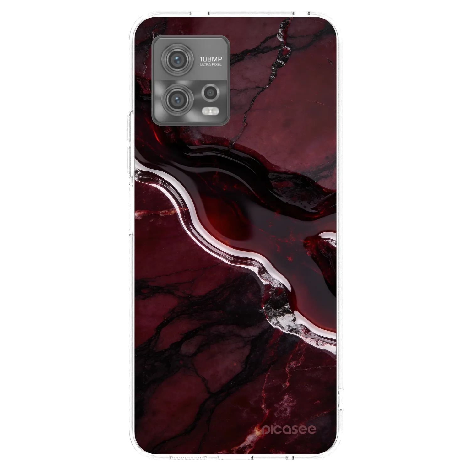 Picasee silikonowe przeźroczyste etui na Motorola Moto G72 - Cherry stone