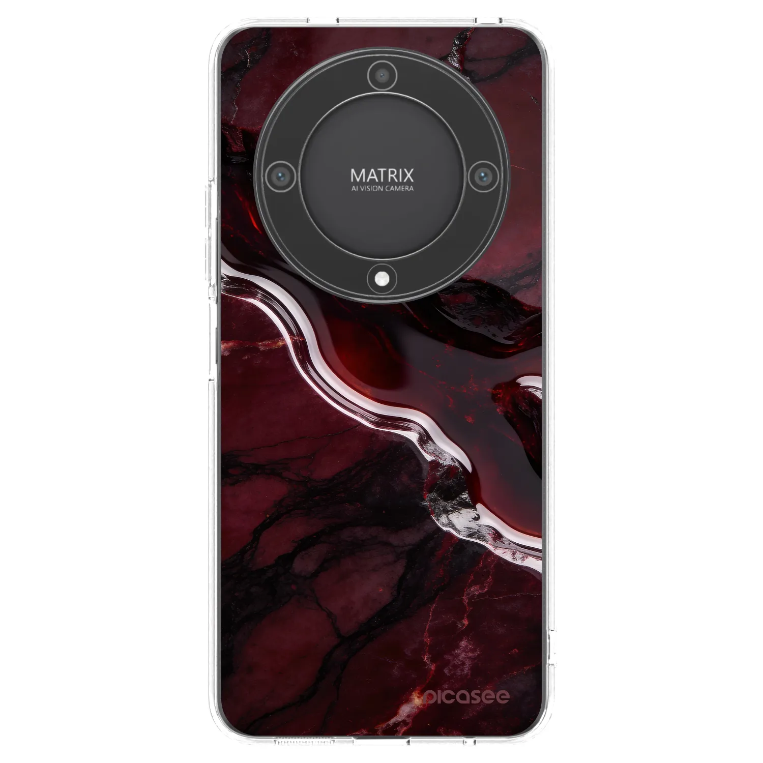 Picasee silikonowe przeźroczyste etui na Honor Magic5 Lite 5G - Cherry stone