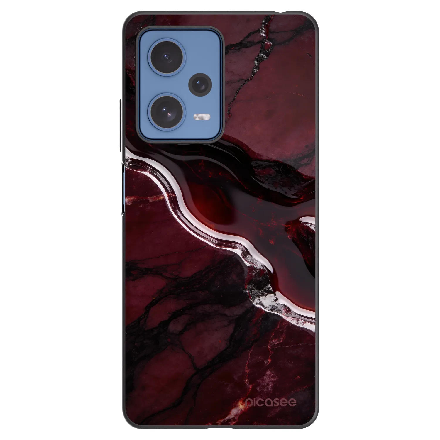Picasee silikonowe czarne etui na Xiaomi Redmi Note 12 Pro 5G - Cherry stone