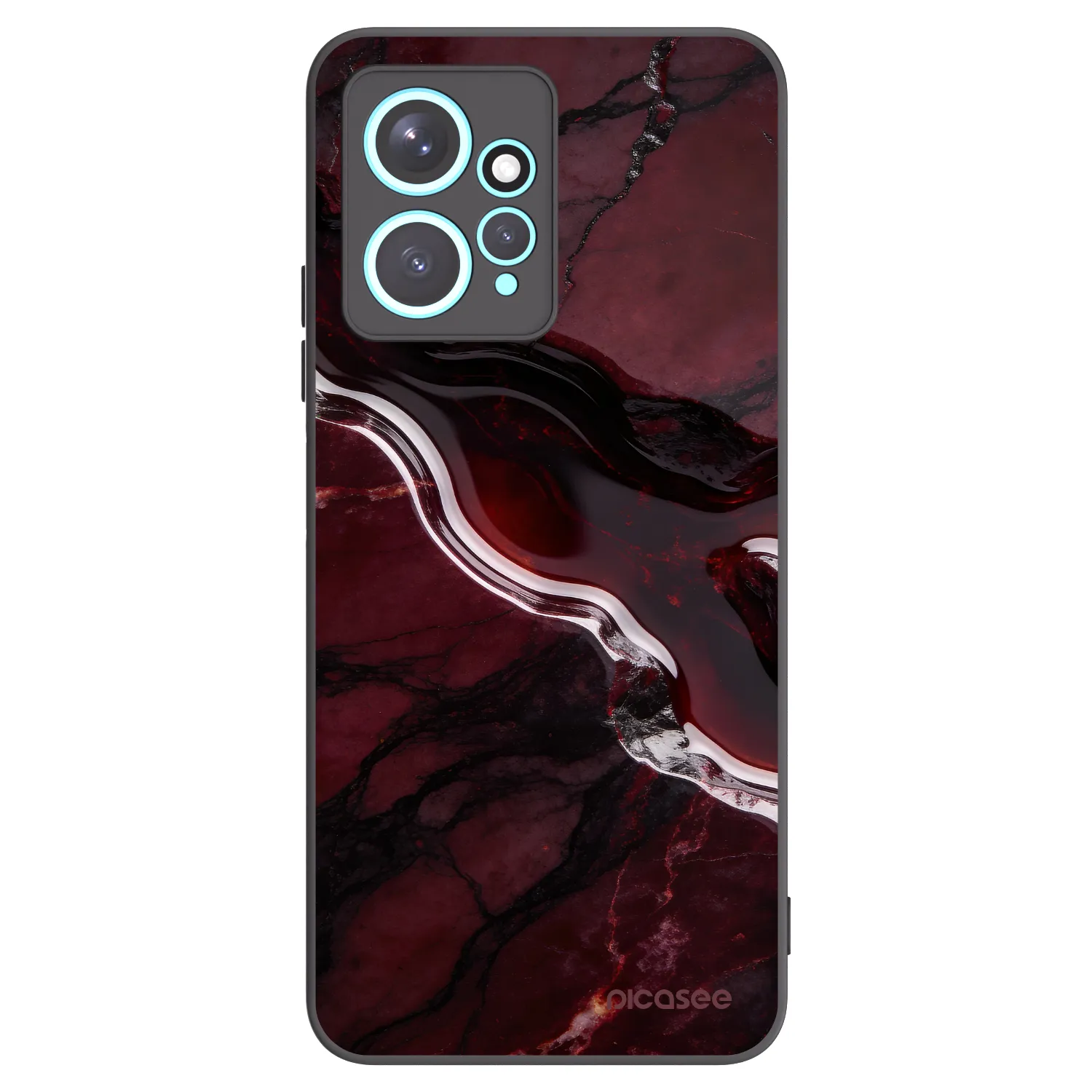 Picasee silikonowe czarne etui na Xiaomi Redmi Note 12 4G - Cherry stone