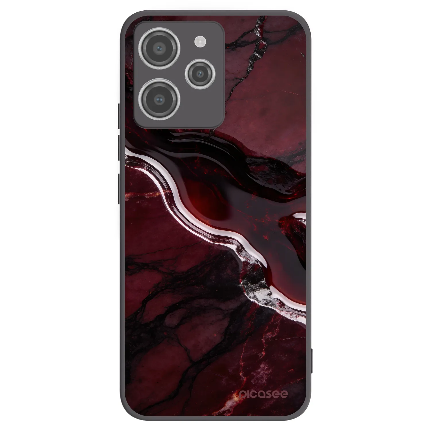 Picasee silikonowe czarne etui na Xiaomi Redmi 12 4G - Cherry stone