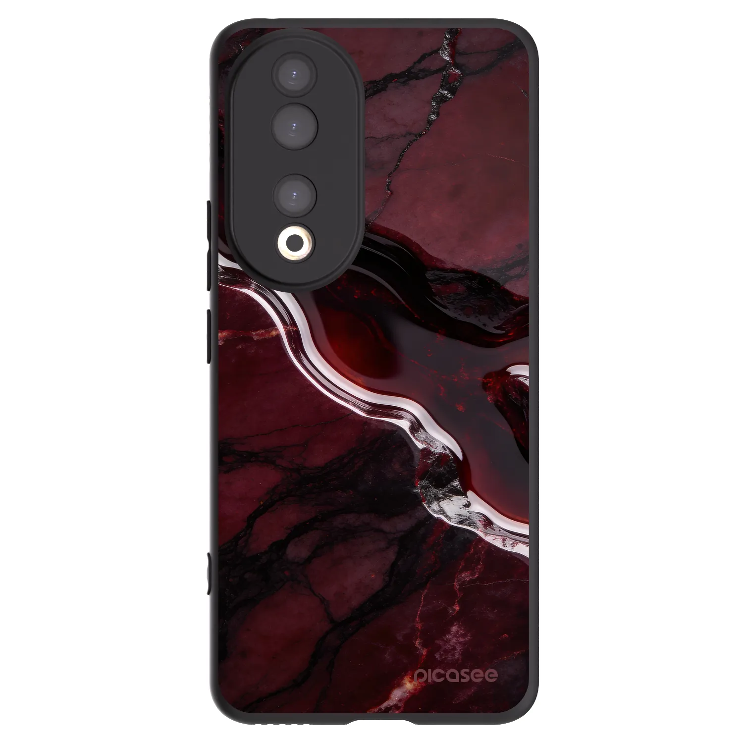Picasee silikonowe czarne etui na Honor 90 5G - Cherry stone