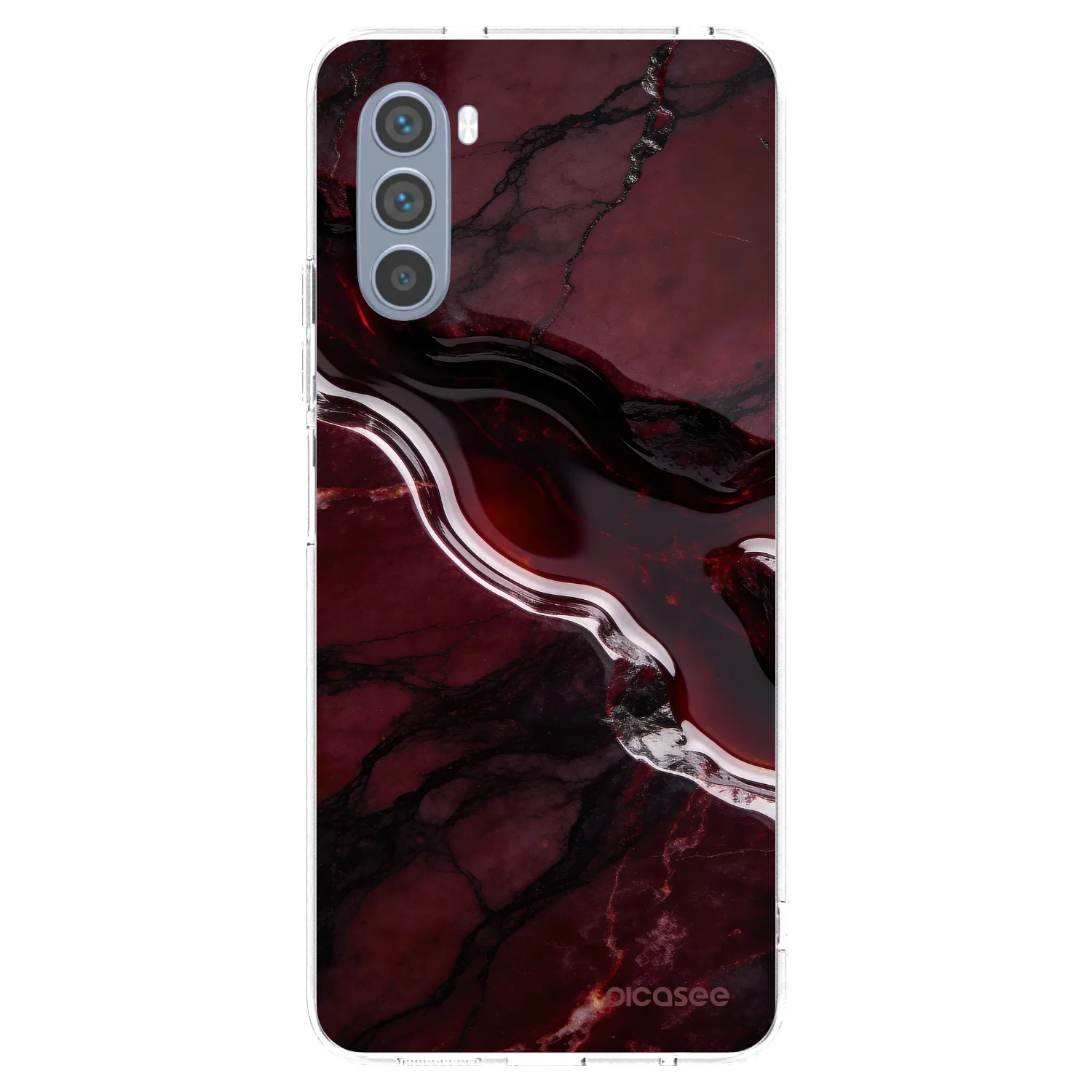 Picasee silikonowe przeźroczyste etui na Motorola Moto G62 - Cherry stone