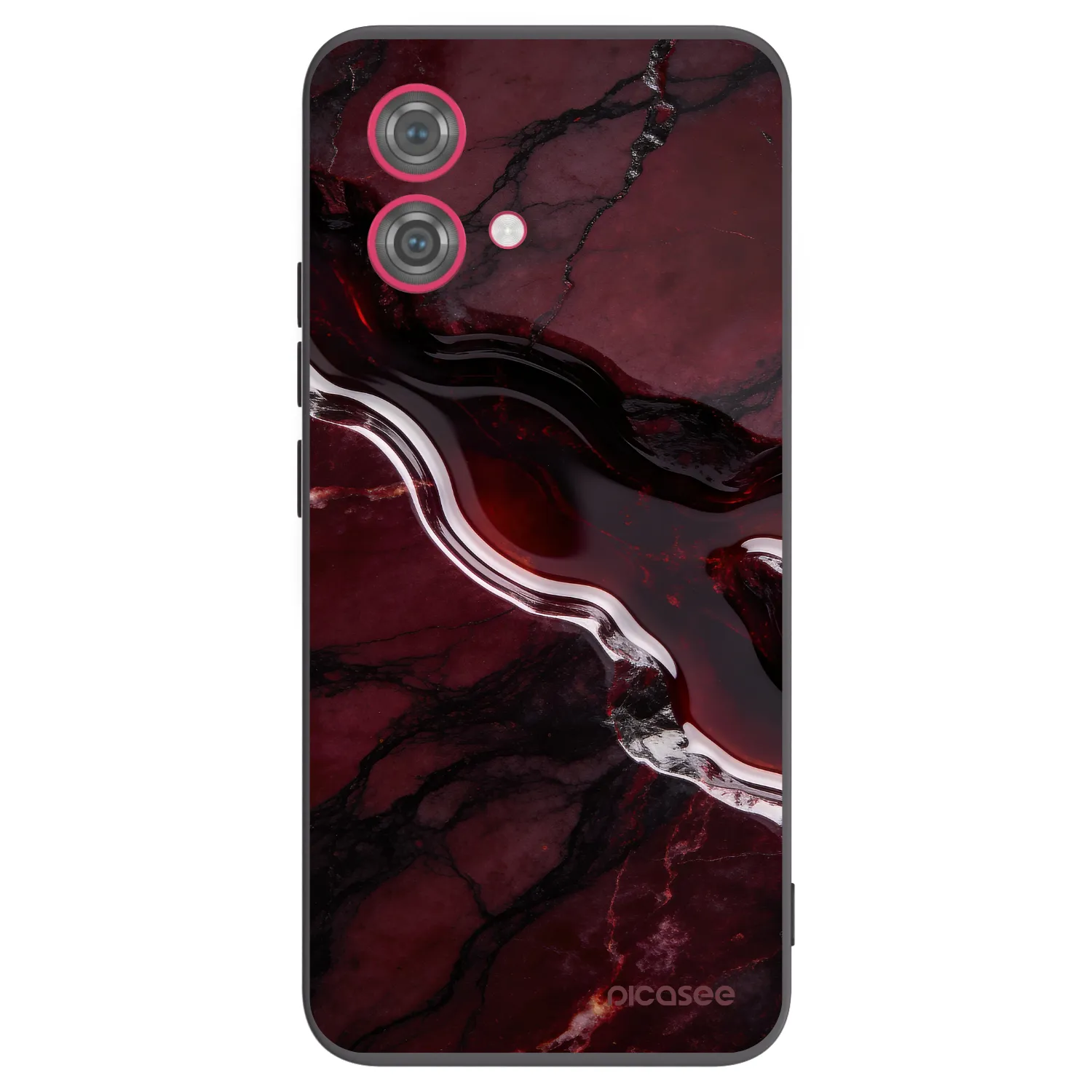 Picasee silikonowe czarne etui na Motorola Moto G84 5G - Cherry stone