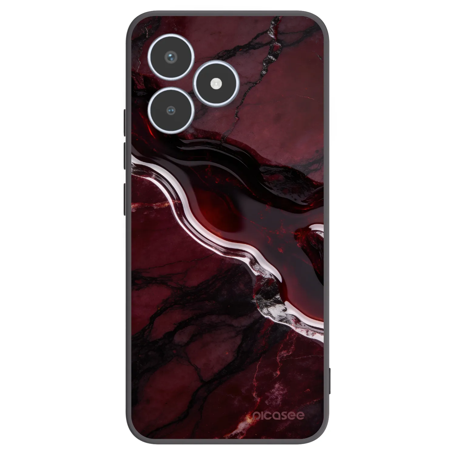 Picasee silikonowe czarne etui na Realme C53 - Cherry stone