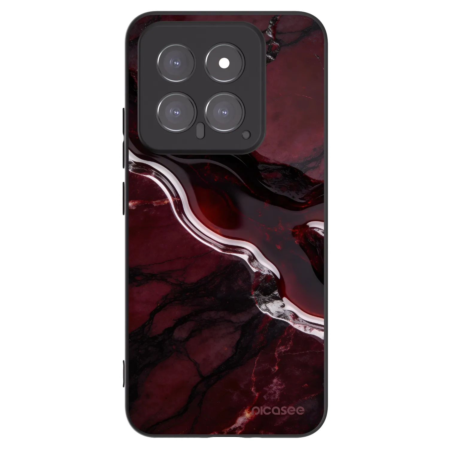 Picasee silikonowe czarne etui na Xiaomi 14 - Cherry stone