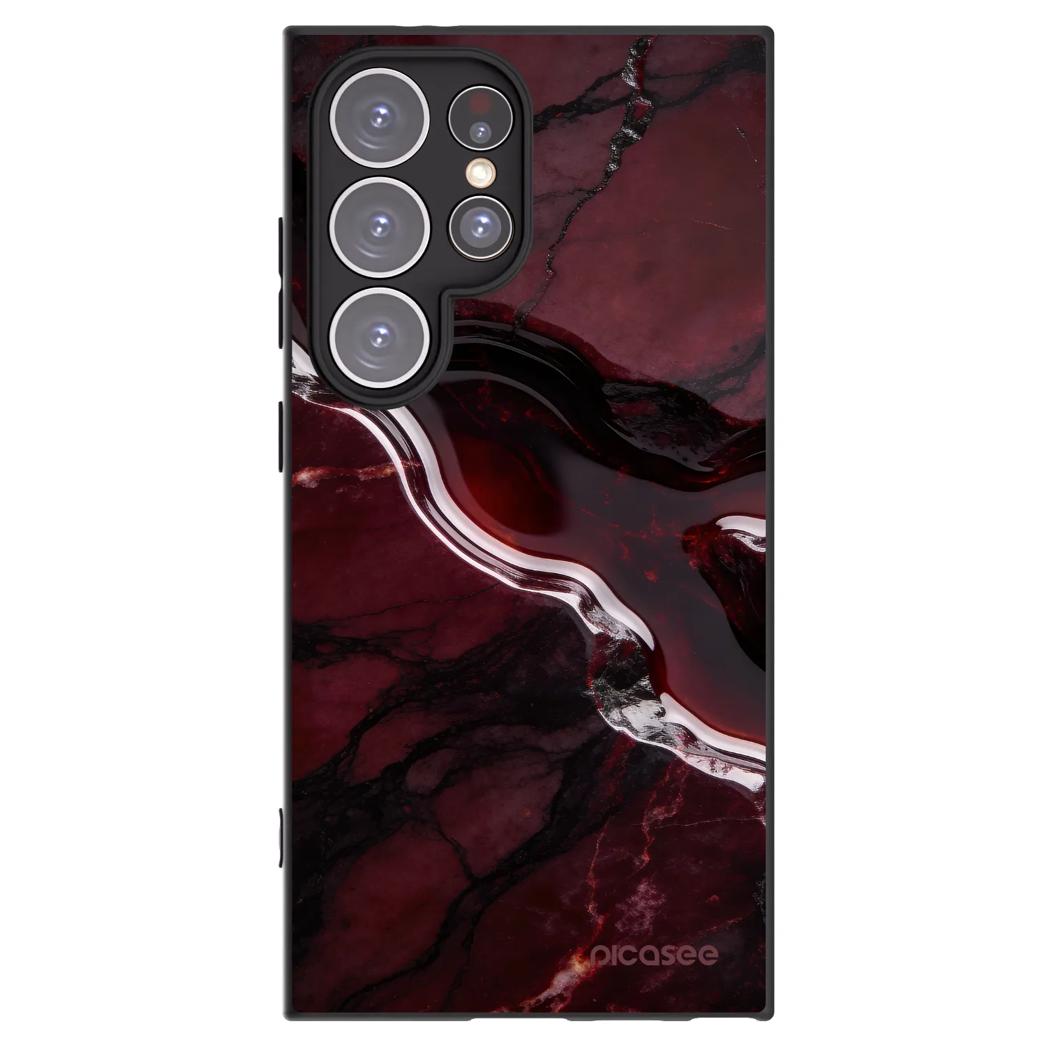 Picasee silikonowe czarne etui na Samsung Galaxy S24 Ultra S928B 5G - Cherry stone