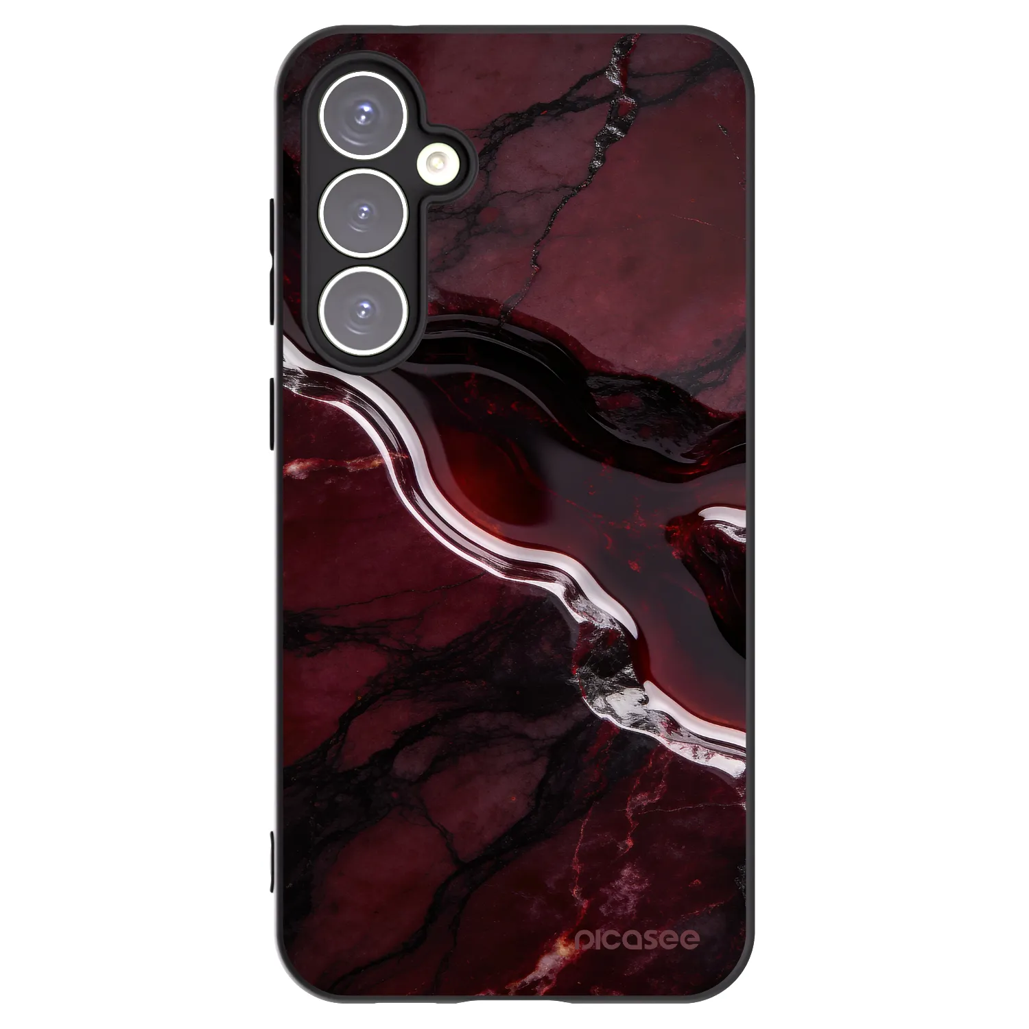 Picasee silikonowe czarne etui na Samsung Galaxy S23 FE S711B - Cherry stone