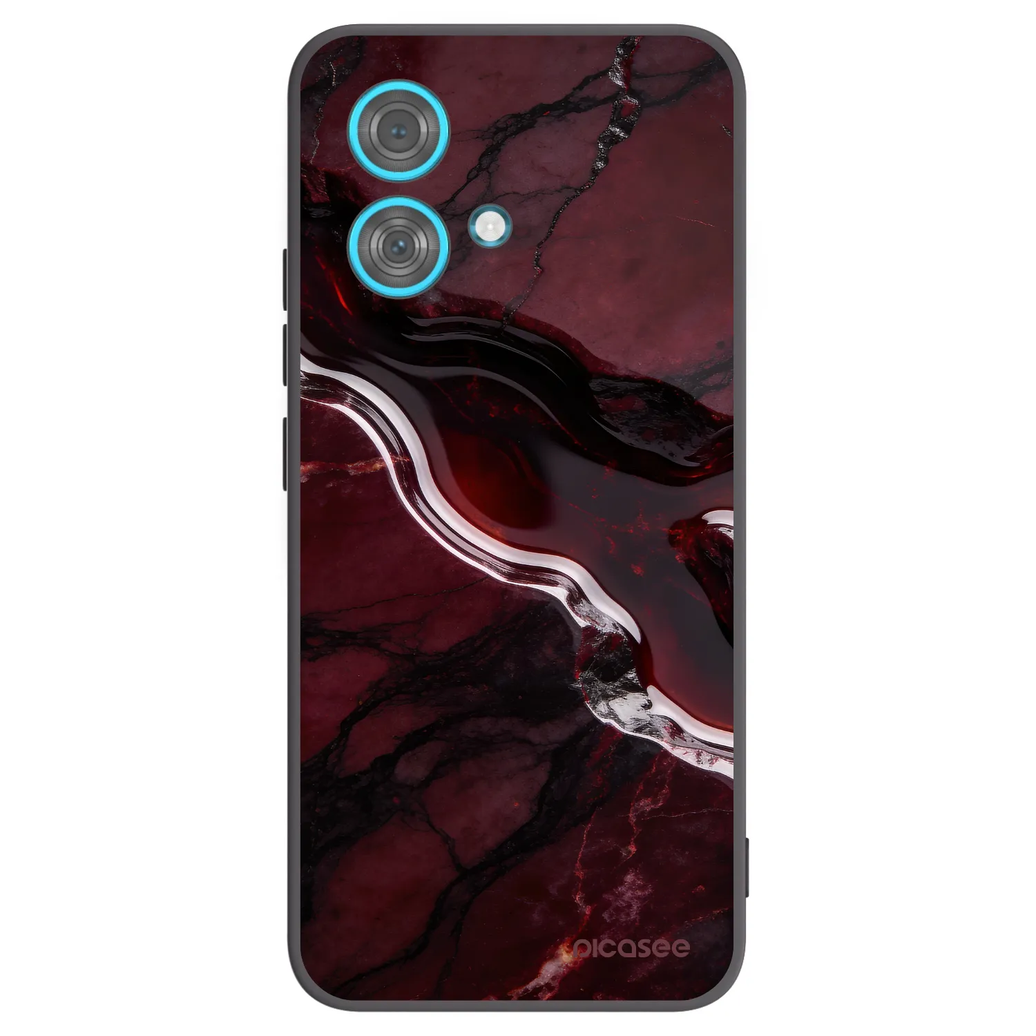 Picasee silikonowe czarne etui na Motorola Edge 40 Neo - Cherry stone