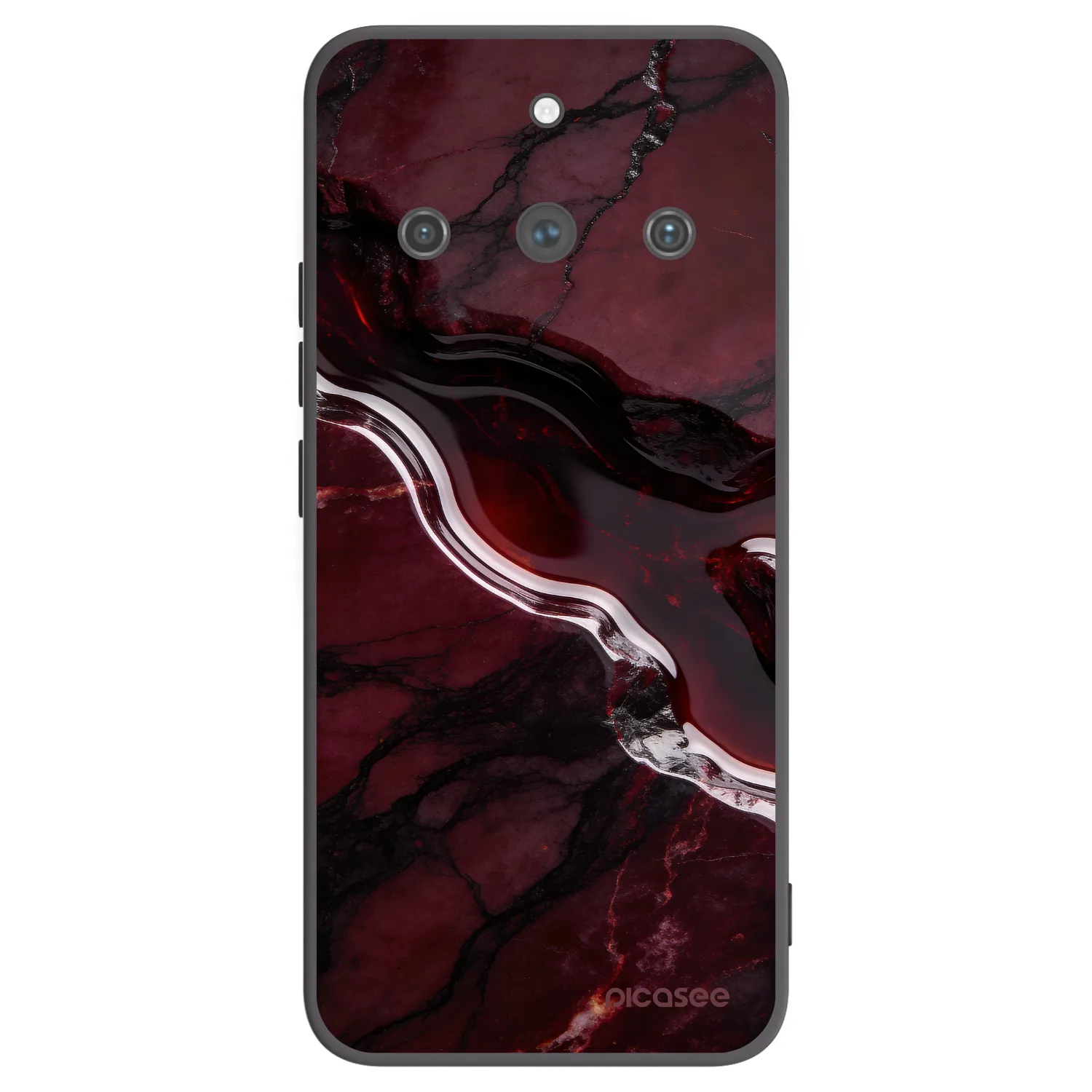 Picasee silikonowe czarne etui na Realme 11 Pro+ - Cherry stone
