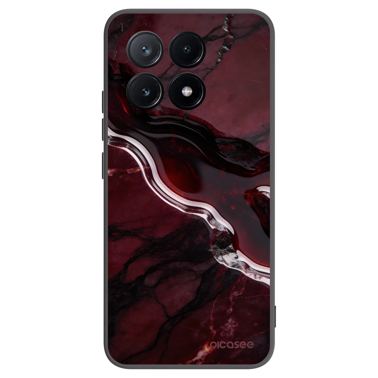 Picasee silikonowe czarne etui na Xiaomi Poco X6 Pro - Cherry stone