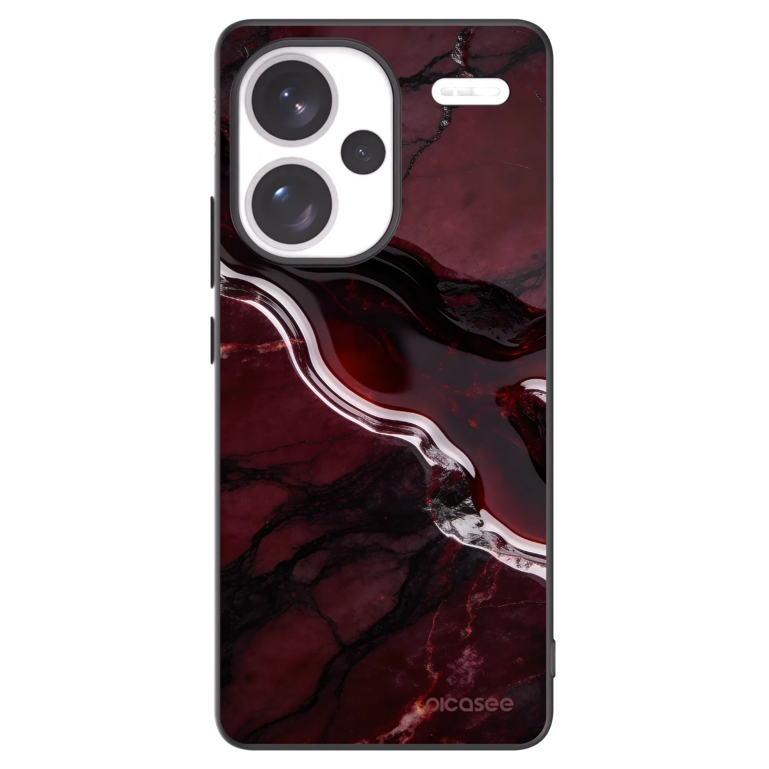 Picasee silikonowe czarne etui na Xiaomi Redmi Note 13 Pro+ 5G - Cherry stone