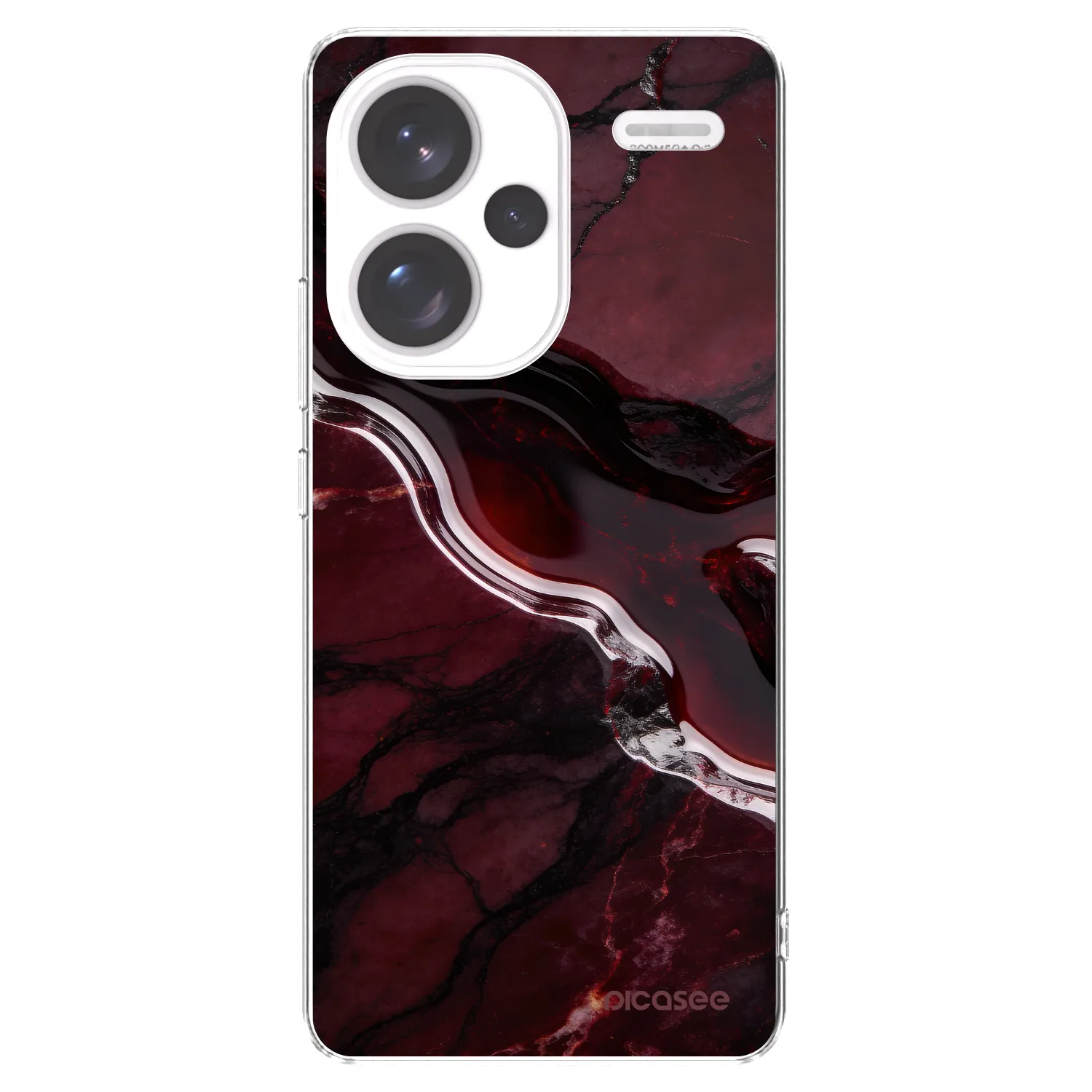 Picasee silikonowe przeźroczyste etui na Xiaomi Redmi Note 13 Pro+ 5G - Cherry stone