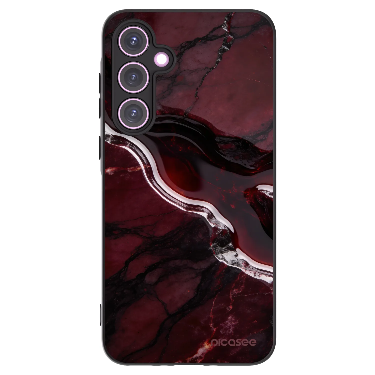 Picasee silikonowe czarne etui na Samsung Galaxy A35 5G A356B - Cherry stone