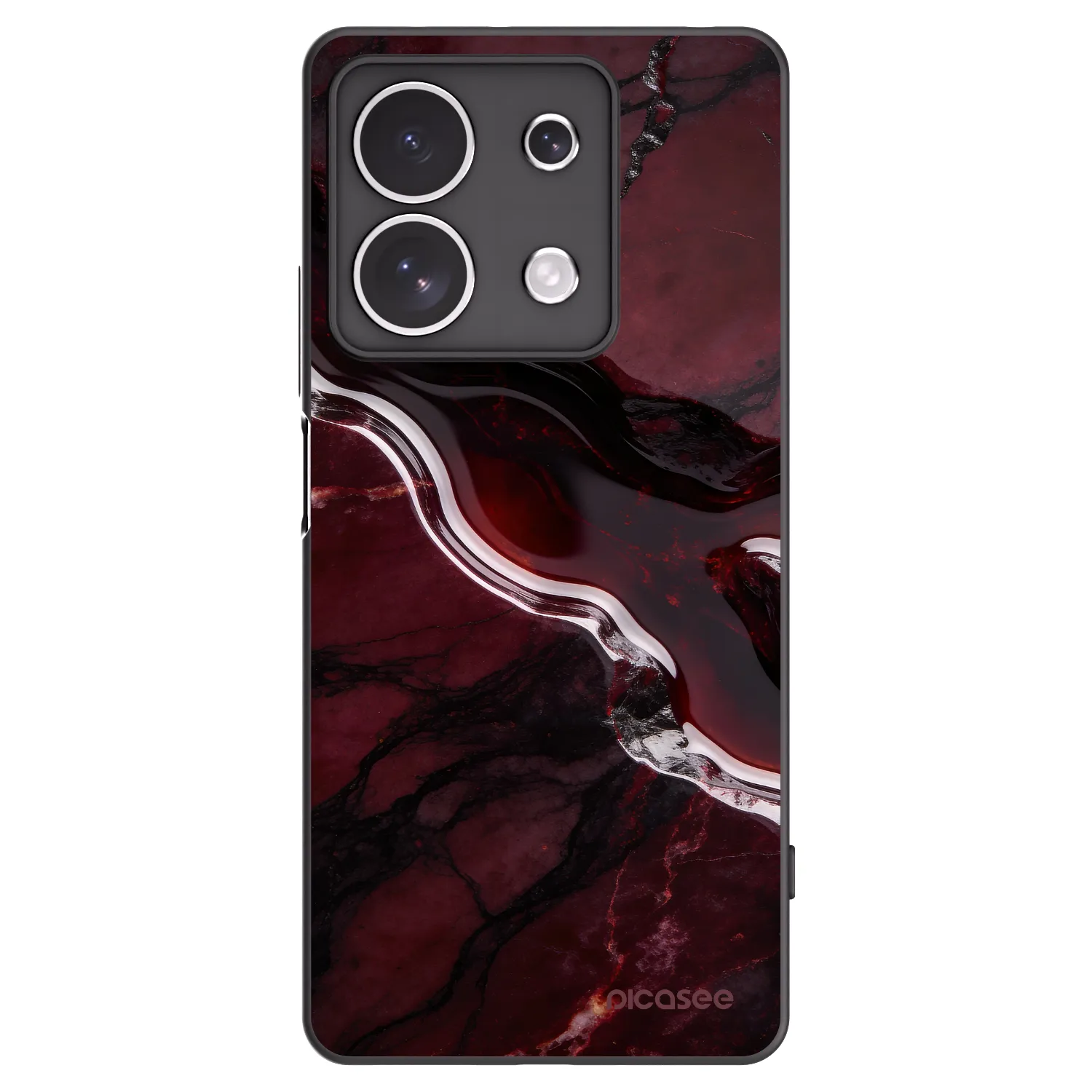 Picasee silikonowe czarne etui na Xiaomi Redmi Note 13 4G - Cherry stone