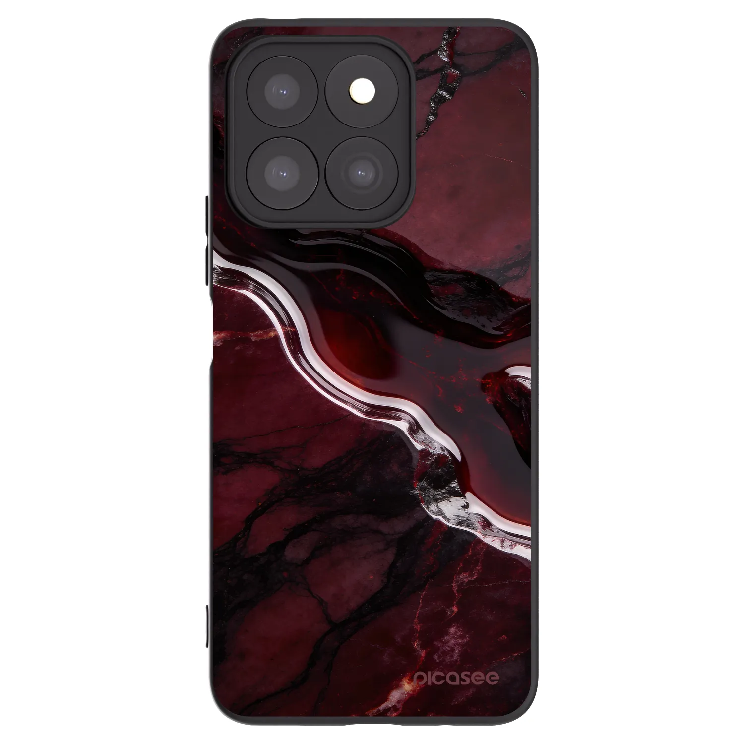 Picasee silikonowe czarne etui na Honor X8b - Cherry stone