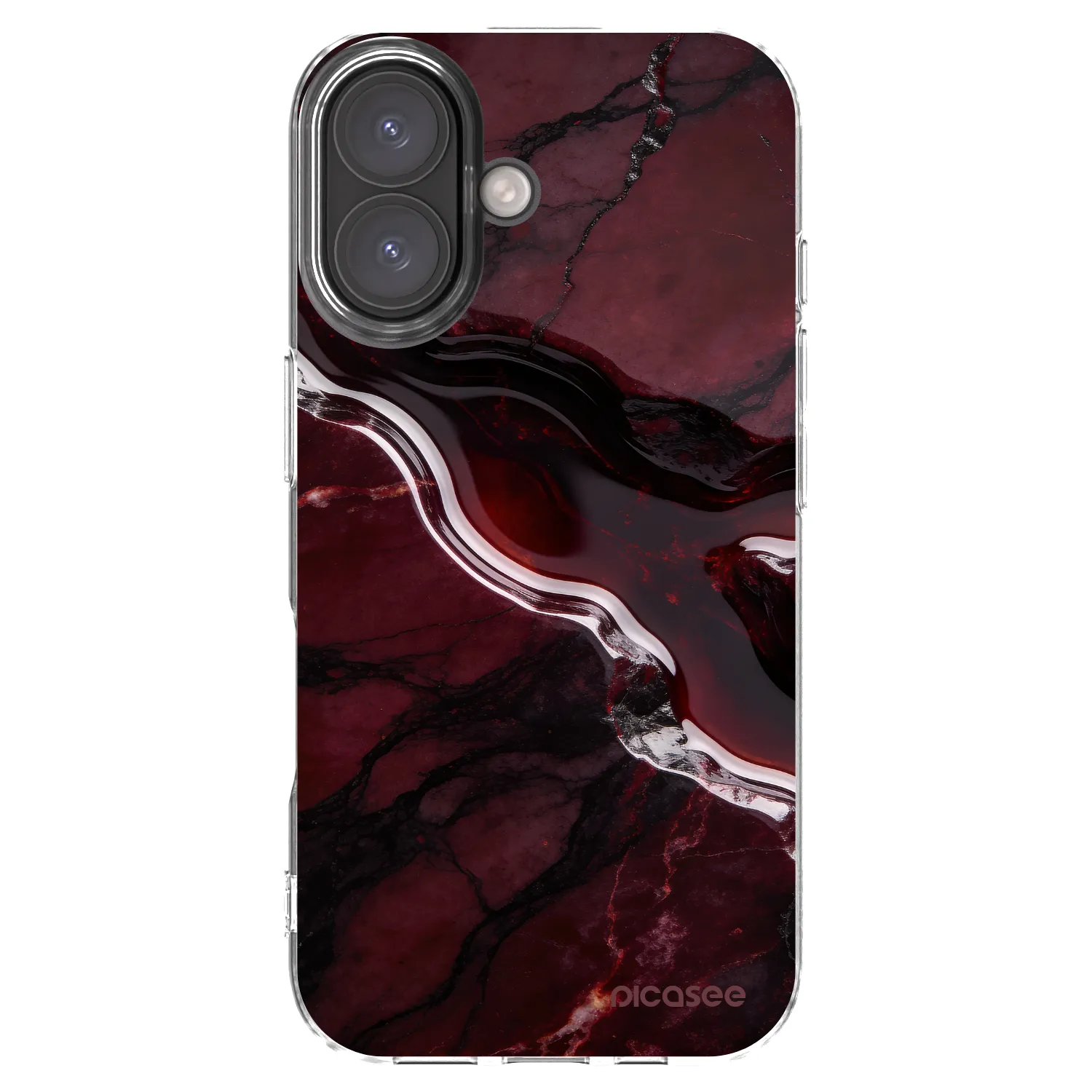 Picasee silikonowe przeźroczyste etui na Apple iPhone 16 - Cherry stone