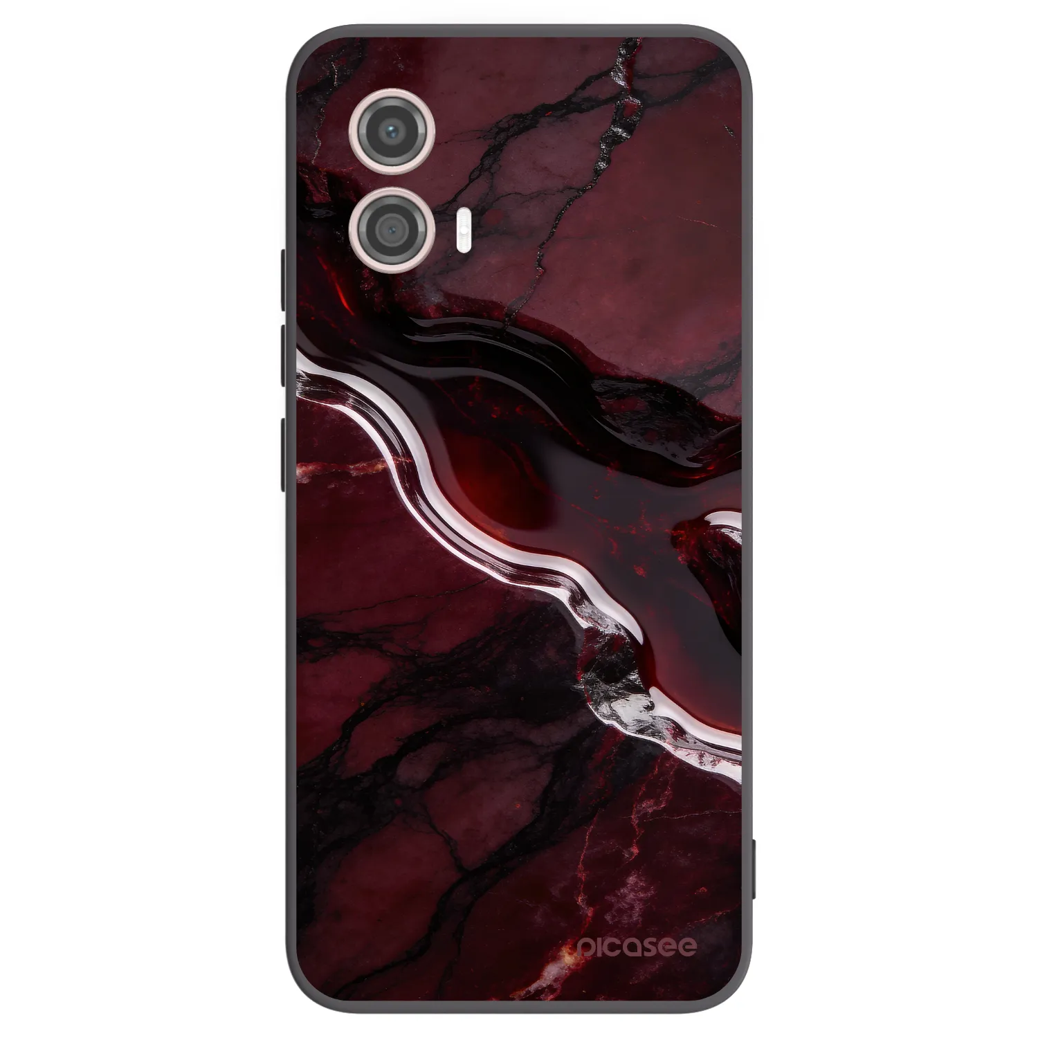 Picasee silikonowe czarne etui na Motorola Moto G53 5G - Cherry stone