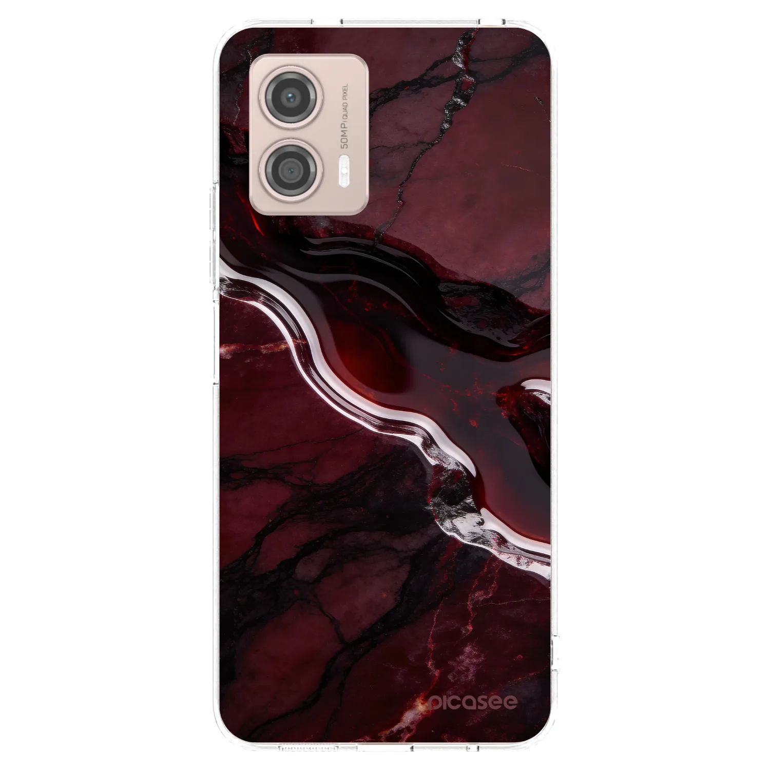 Picasee silikonowe przeźroczyste etui na Motorola Moto G53 5G - Cherry stone
