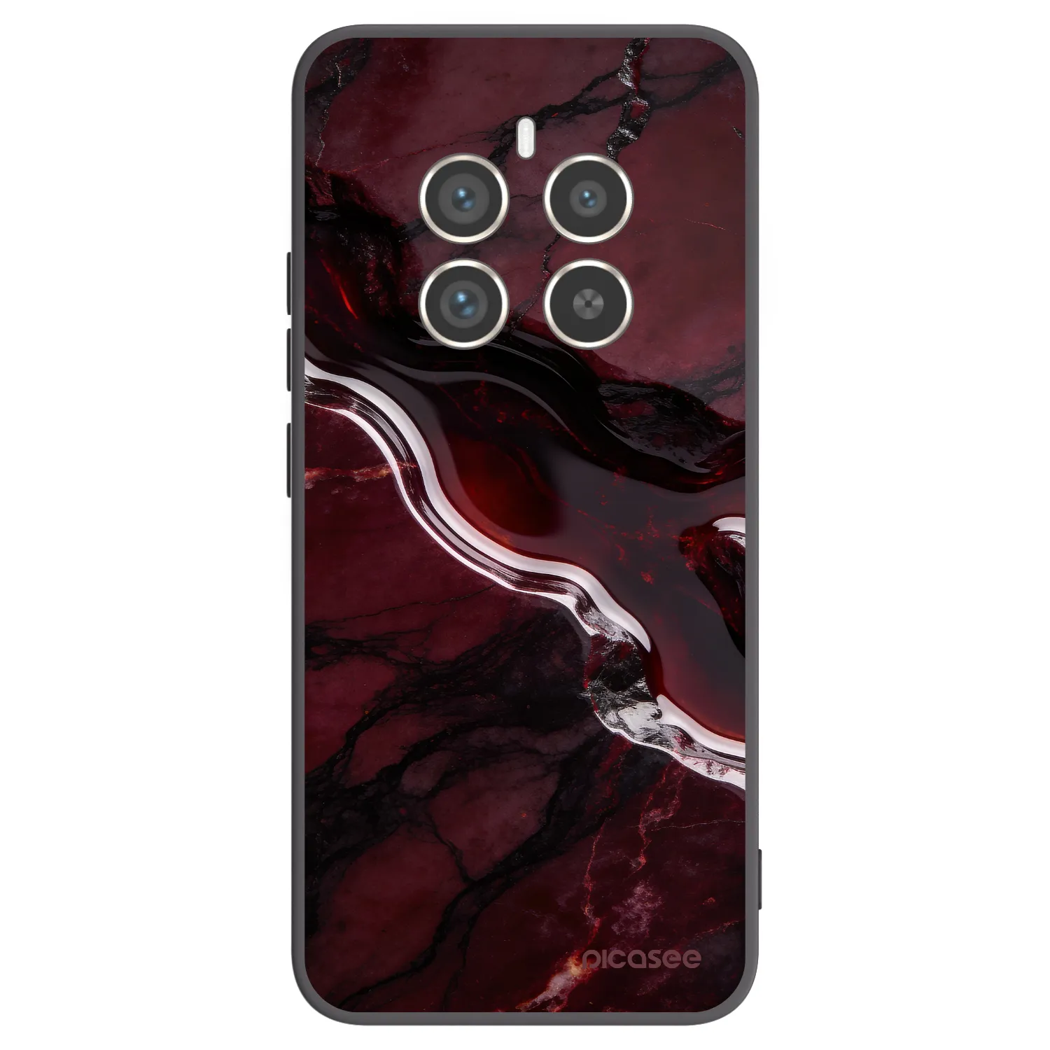 Picasee silikonowe czarne etui na Realme 12 Pro 5G - Cherry stone