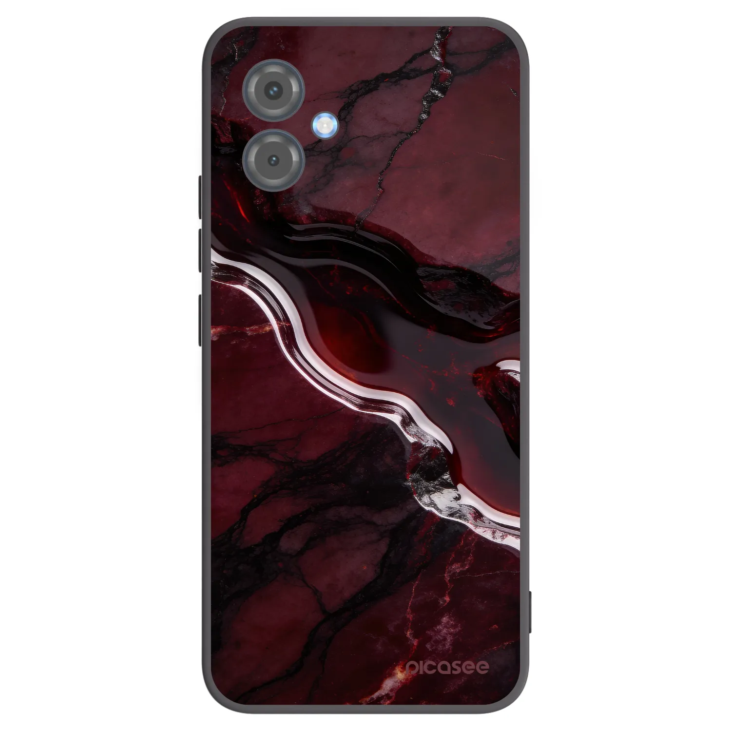 Picasee silikonowe czarne etui na Motorola Moto G14 - Cherry stone