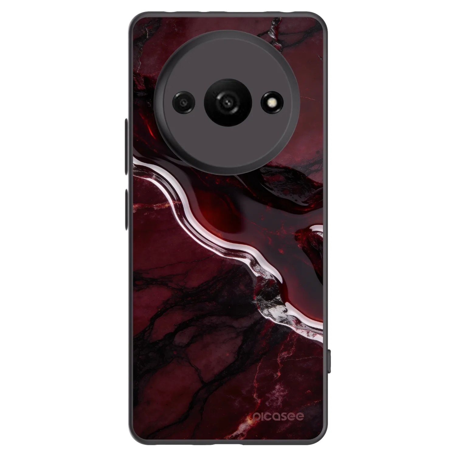 Picasee silikonowe czarne etui na Xiaomi Redmi A3 - Cherry stone