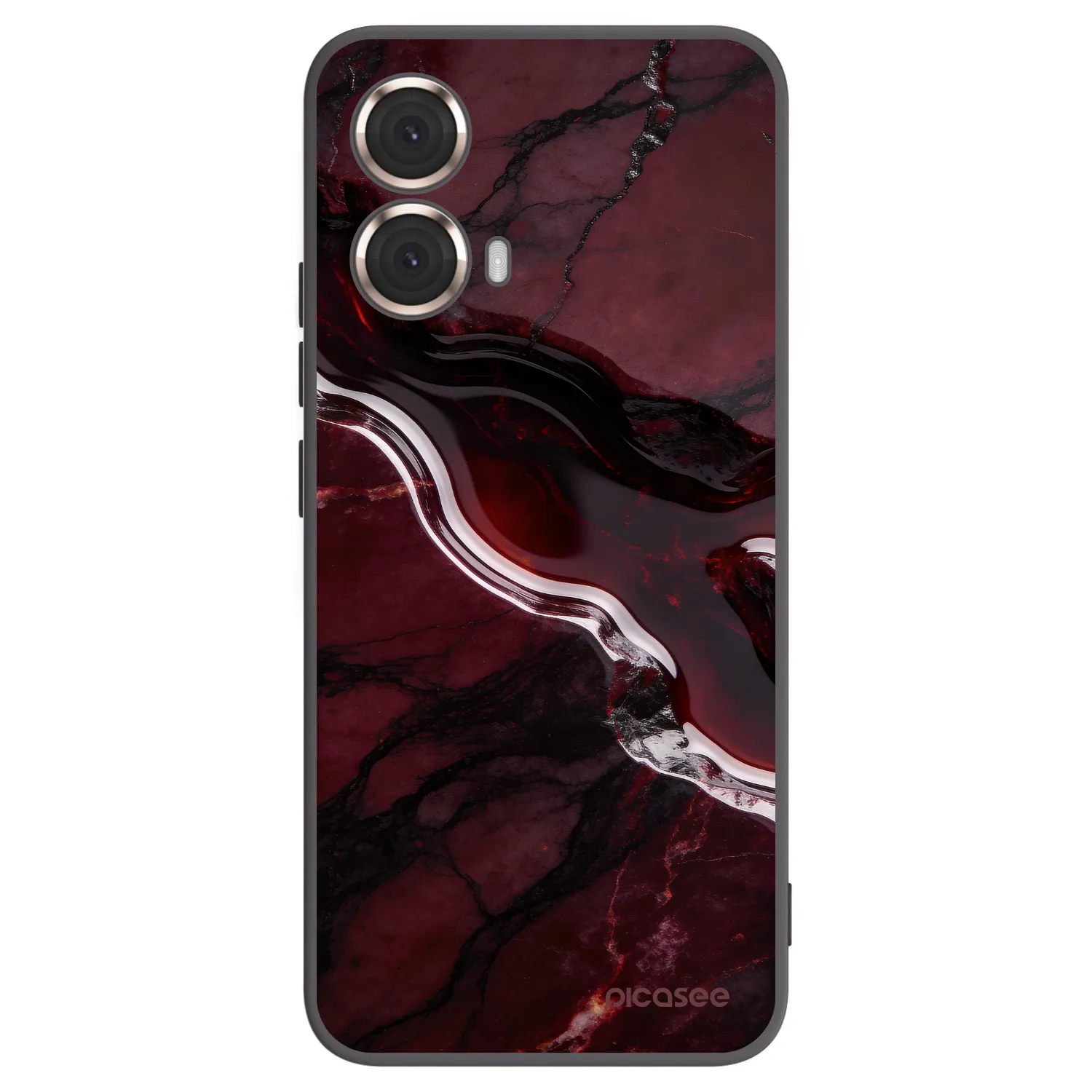 Picasee silikonowe czarne etui na Motorola Moto G85 - Cherry stone