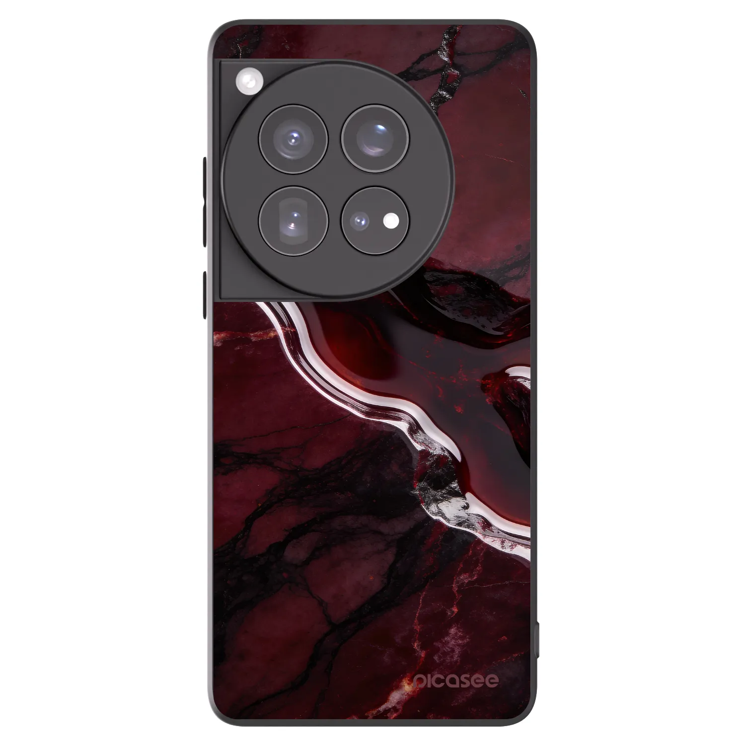 Picasee silikonowe czarne etui na OnePlus 12 5G - Cherry stone