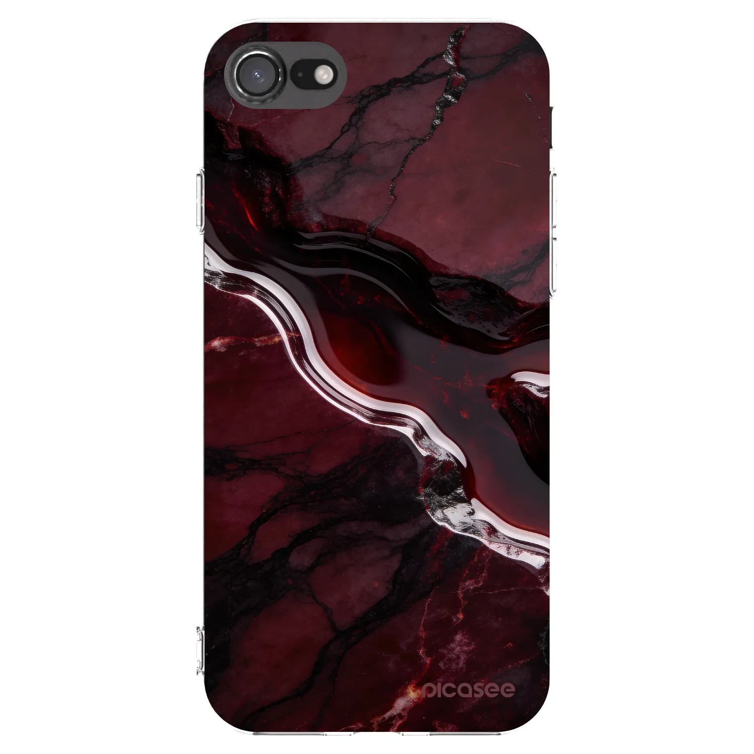 Picasee silikonowe przeźroczyste etui na Apple iPhone 7 - Cherry stone