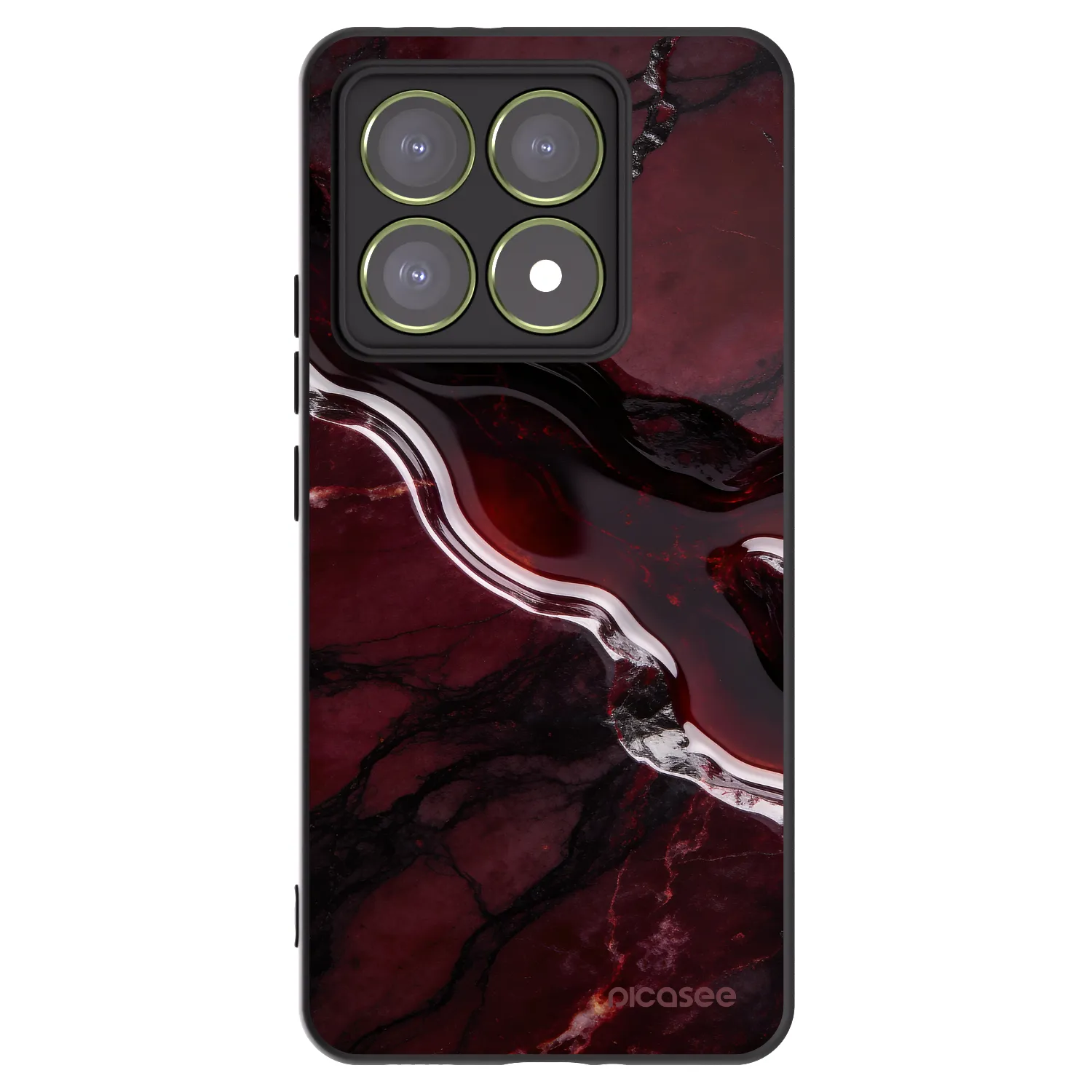 Picasee silikonowe czarne etui na Xiaomi 14T - Cherry stone